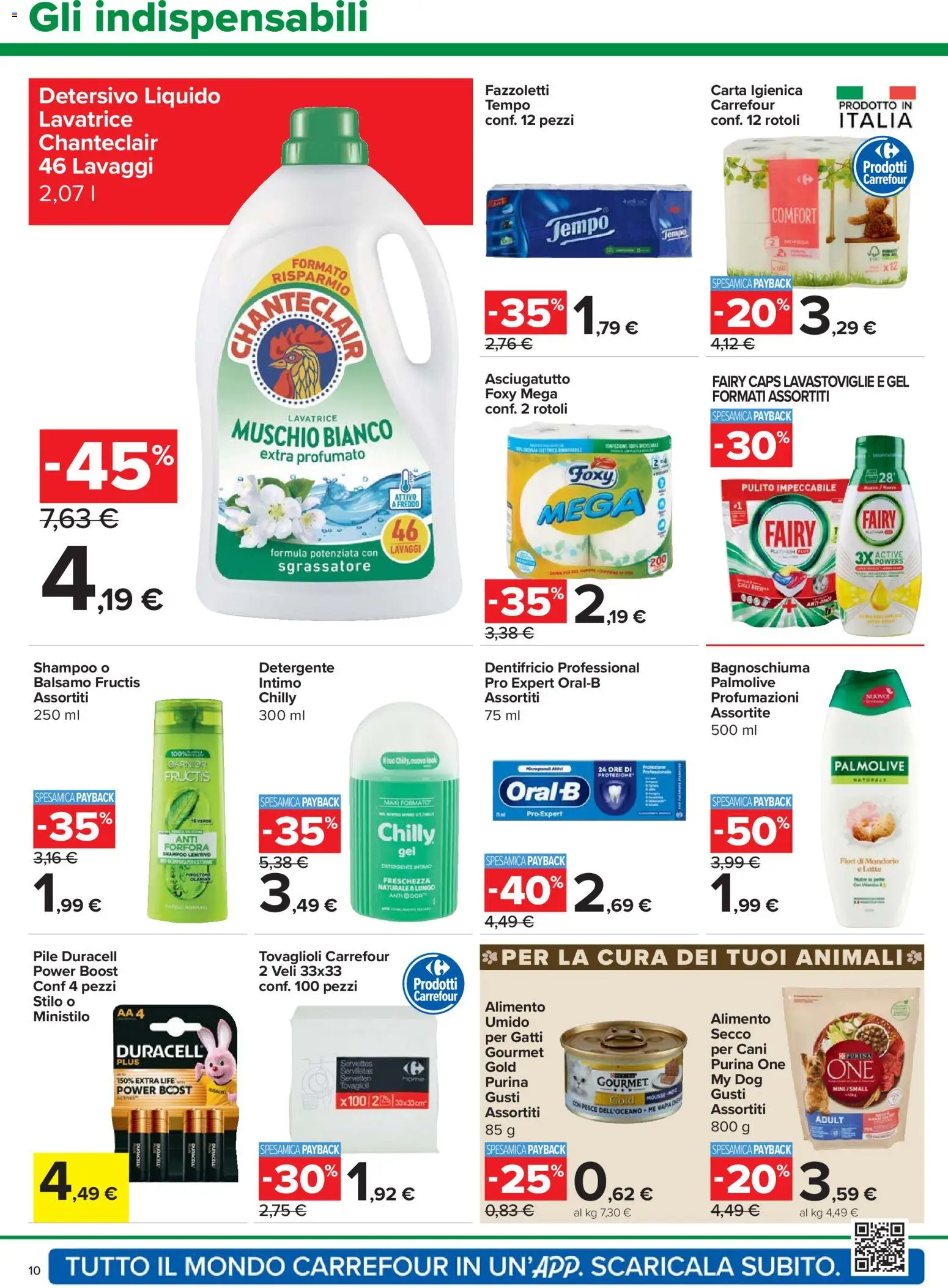 Volantino Carrefour del 06.11.2025 | Pagina: 10 | Prodotti: Dentifricio, Fazzoletti, Intimo, Lavatrice