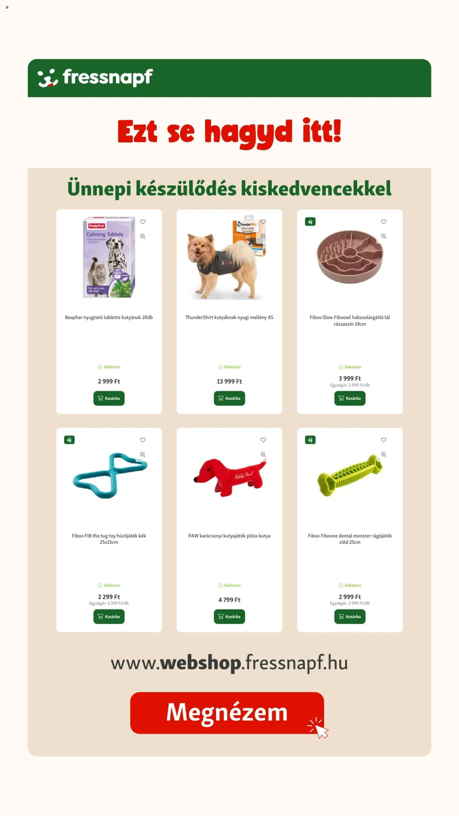 Fressnapf akciós ujság - amely érvényes a következő dátumtól: 04.12.2025 | Oldal: 20 | Termékek: Plüss, Mellény