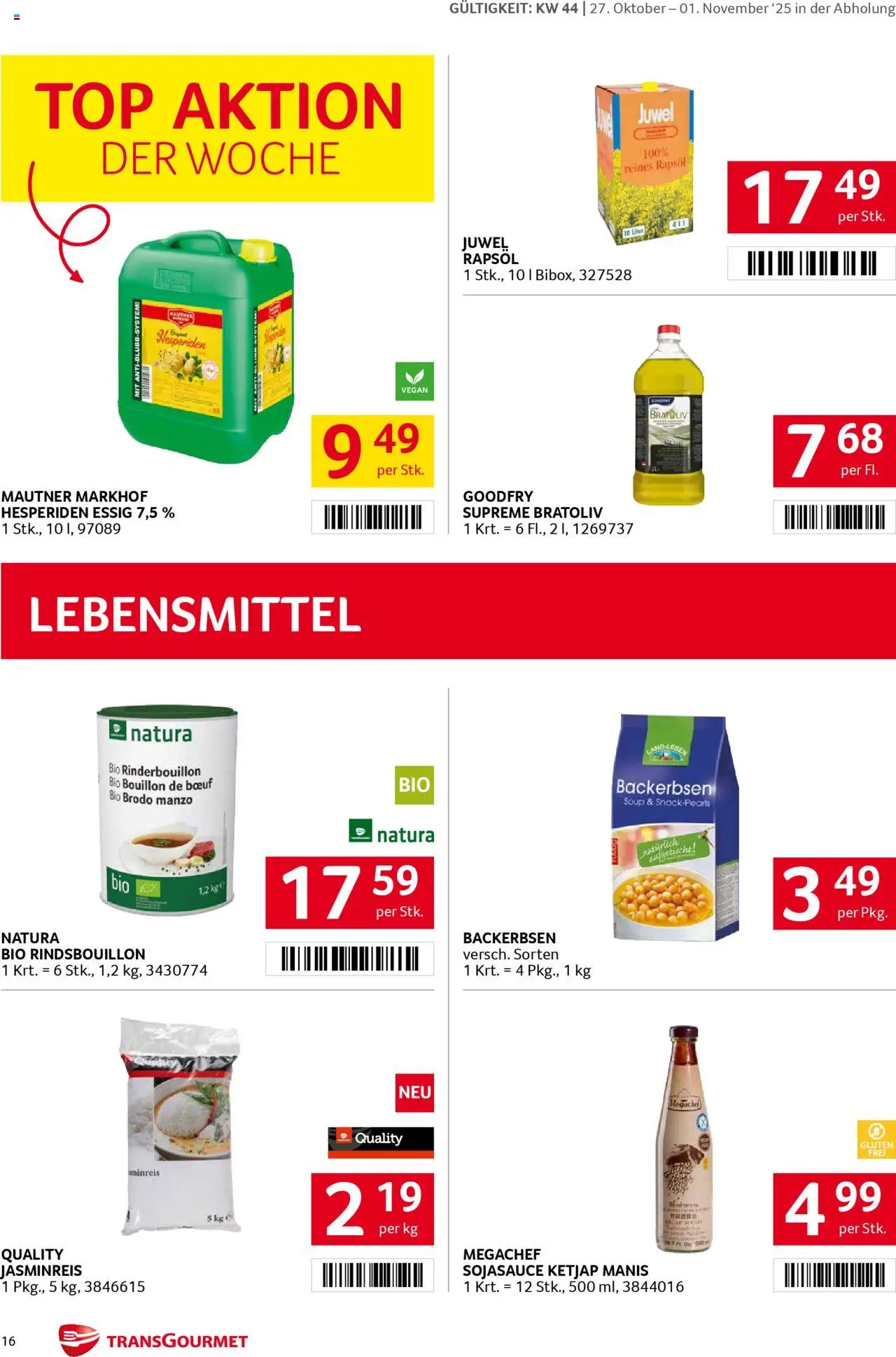 Transgourmet Flugblatt gültig ab 26.10.2025 | Seite: 16 | Produkte: Libacomb