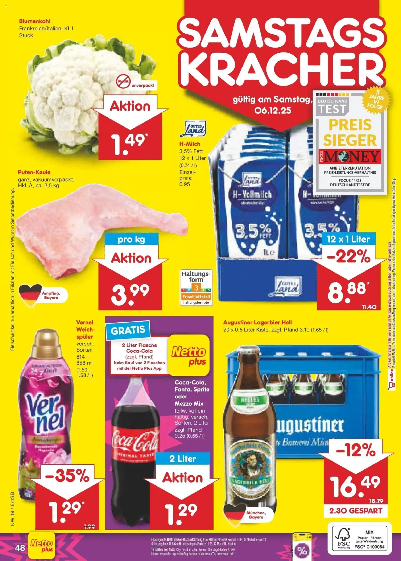 Netto Marken-Discount prospekt München	 – gültig ab 01.12.2025 | Seite: 51 | Produkte: Coca cola, Sprite, Wurst, Fleisch