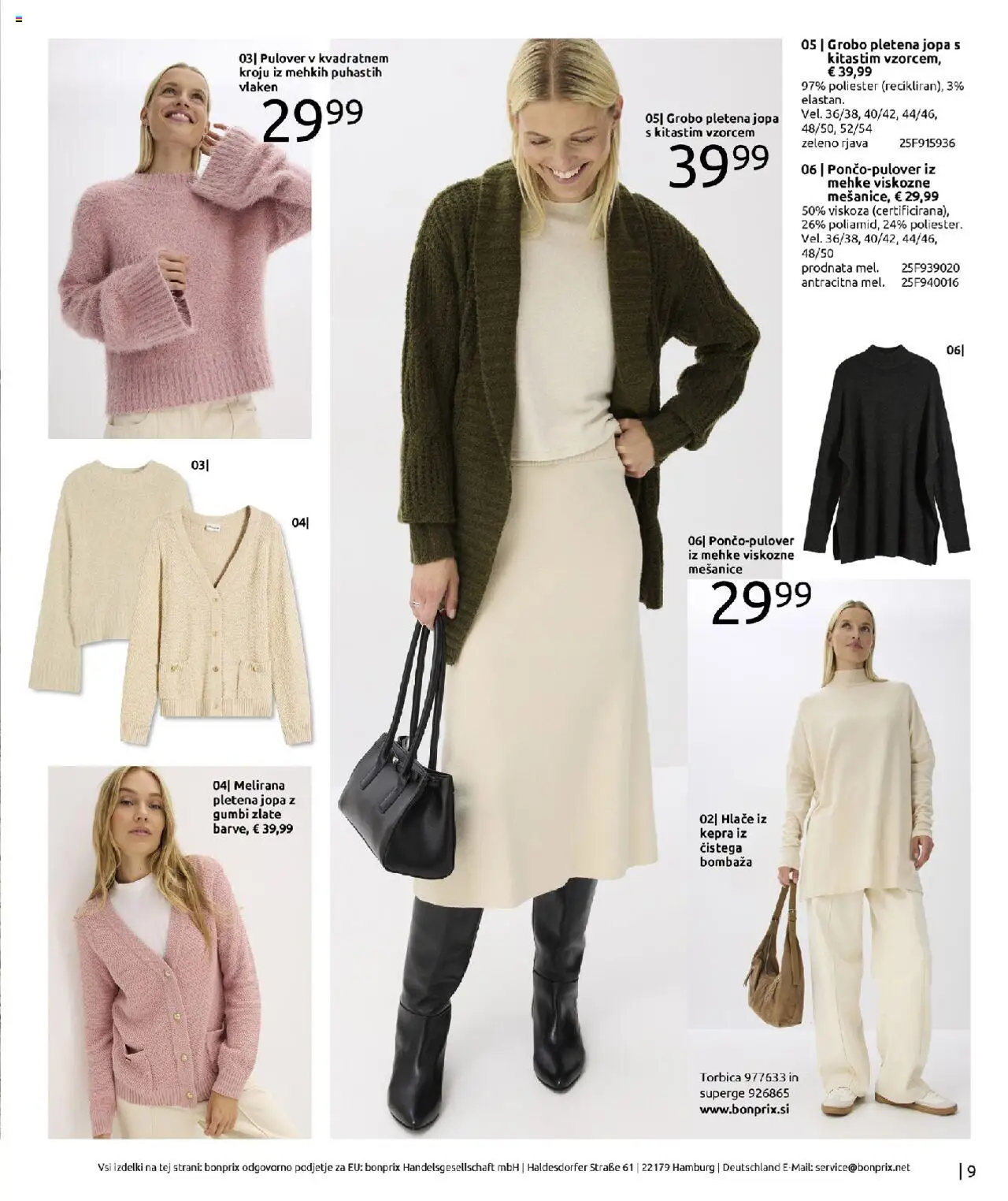Bonprix katalog │ velja od 01.09.2025 | Stran: 9 | Izdelki: Pulover, Hlace, Torbica