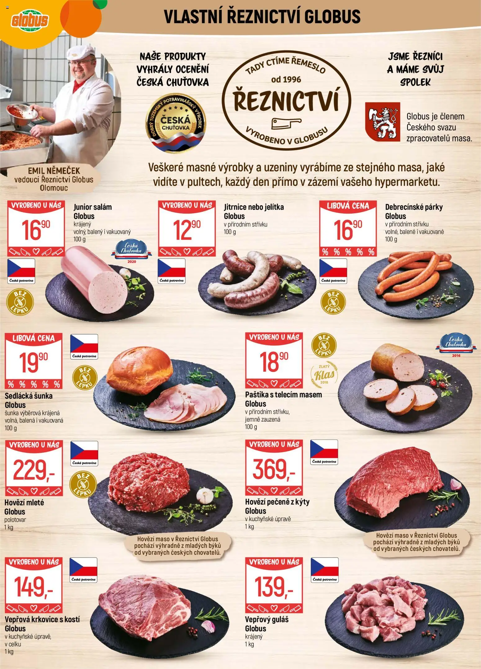 Globus leták - Olomouc od 05.11.2025 | Strana: 5 | Produkty: Hovězí, Globus, Salám, Vepřová krkovice