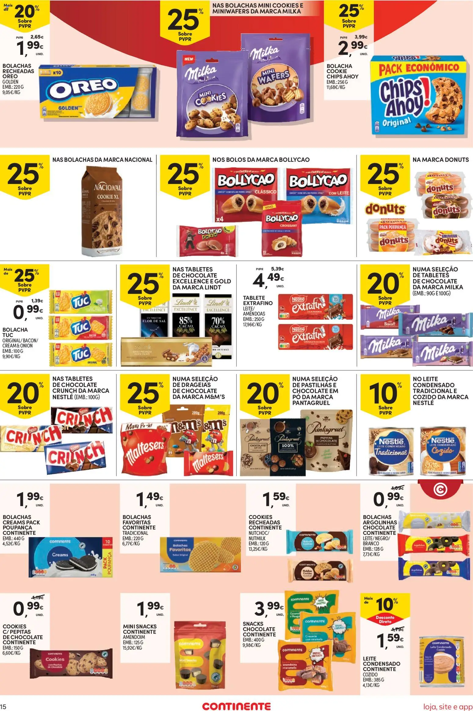 Continente Semanal Continente Bom Dia │ válido de 17.02.2026 | Página: 15 | Produtos: Amêndoas, Leite condensado, Leite, Pá