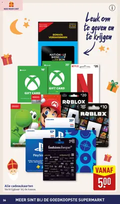 Aldi - Sint special - Voorbeeld van een folder van Aldi, geldig van 13.10.2025 | Pagina: 36 | Producten: Cadeaubon, Playstation, Xbox