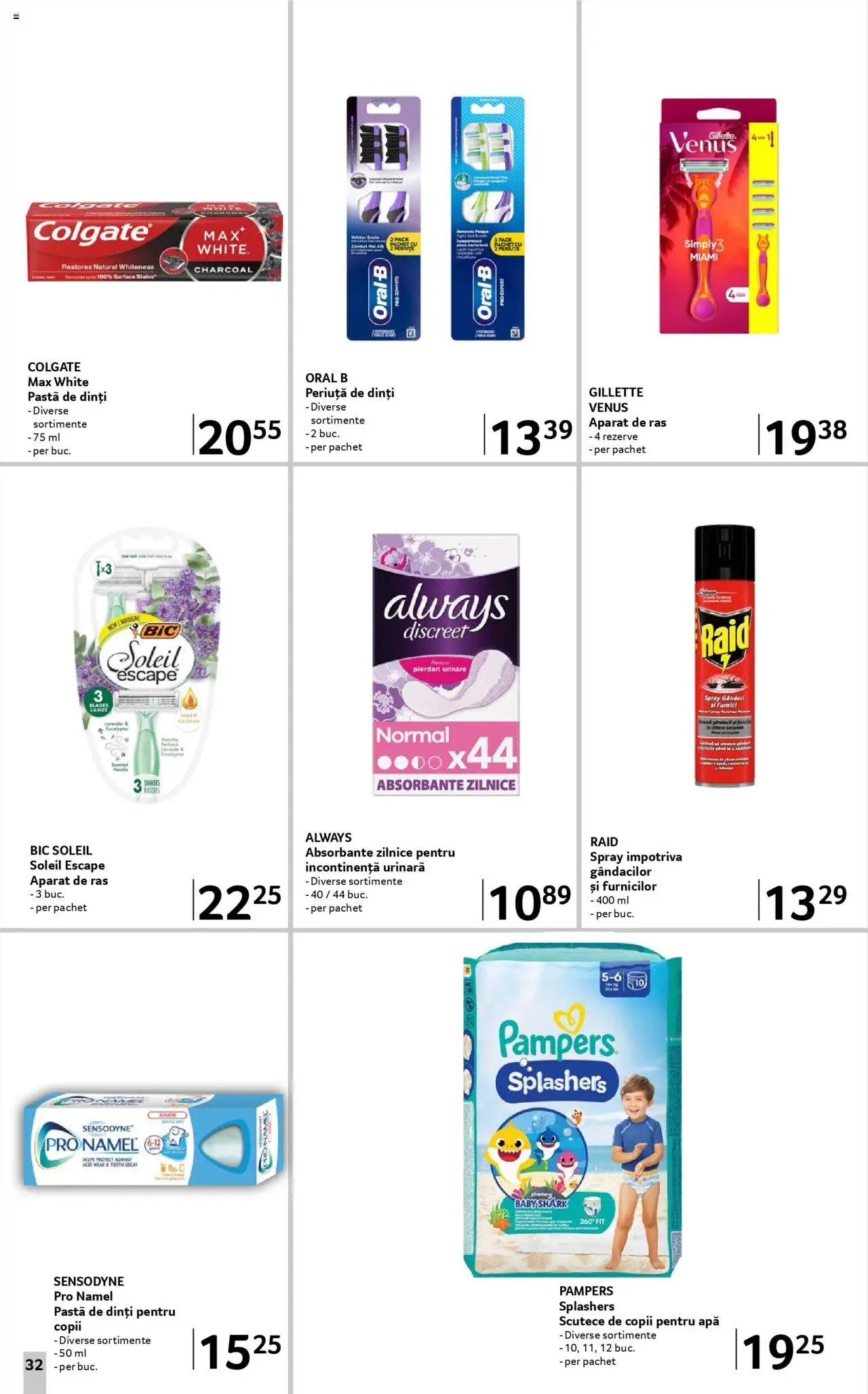 Catalog Selgros - Food – valabil de la 22.08.2025 | Pagină: 32 | Produse: Aparat De Ras, Periuță de dinți, Absorbante, Scutece