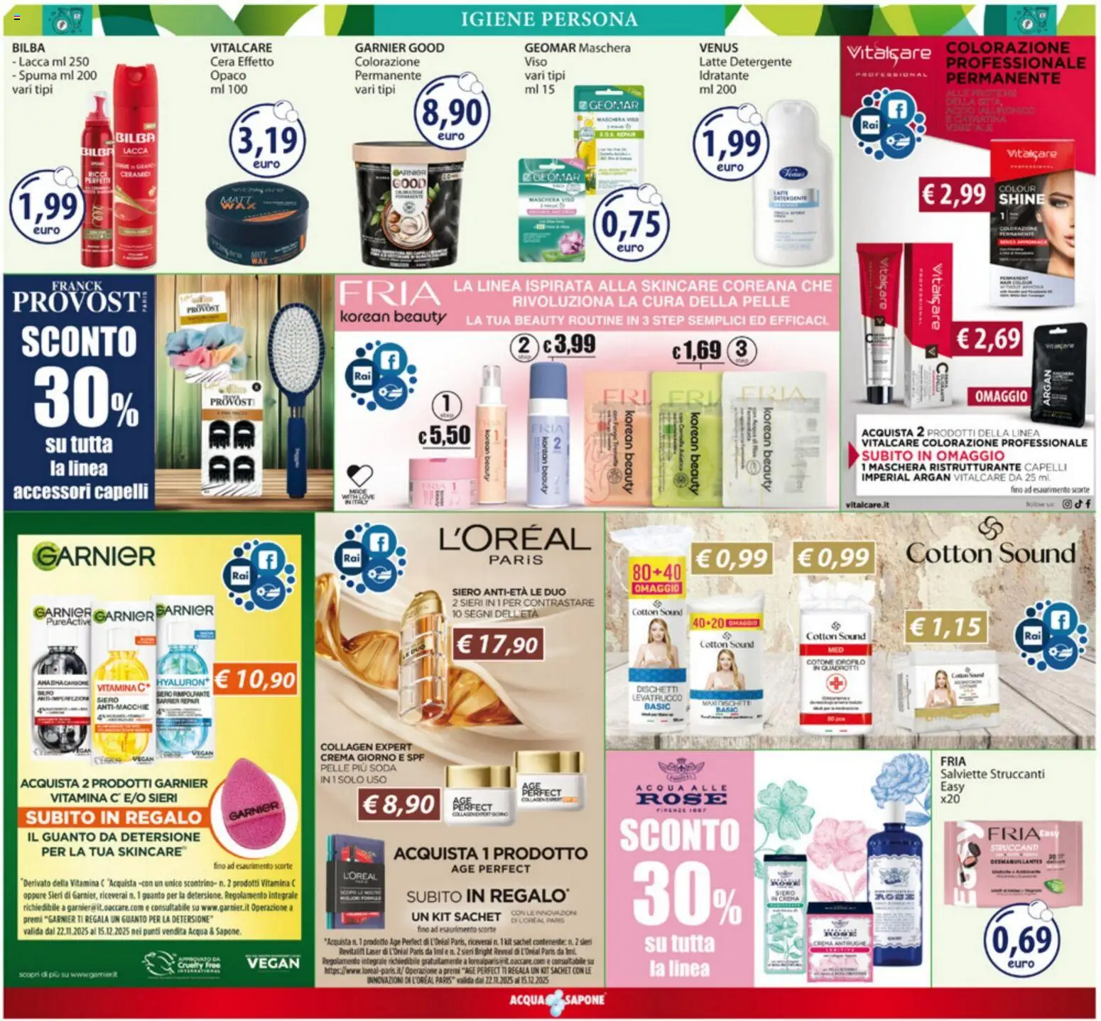 Volantino Acqua e Sapone del 01.12.2025 | Pagina: 8 | Prodotti: Salviette struccanti, Sapone, Detergente, Acqua