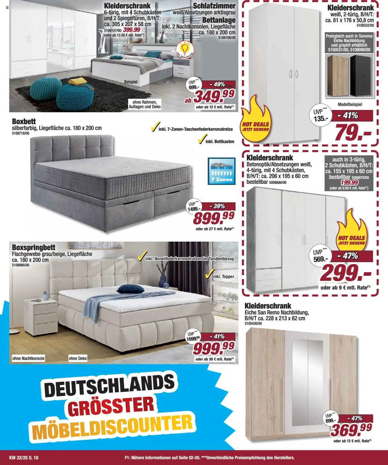 Poco Prospekt 	 - gültig ab dem 02.08.2025 | Seite: 10 | Produkte: Kleiderschrank, Boxspringbett, Topper