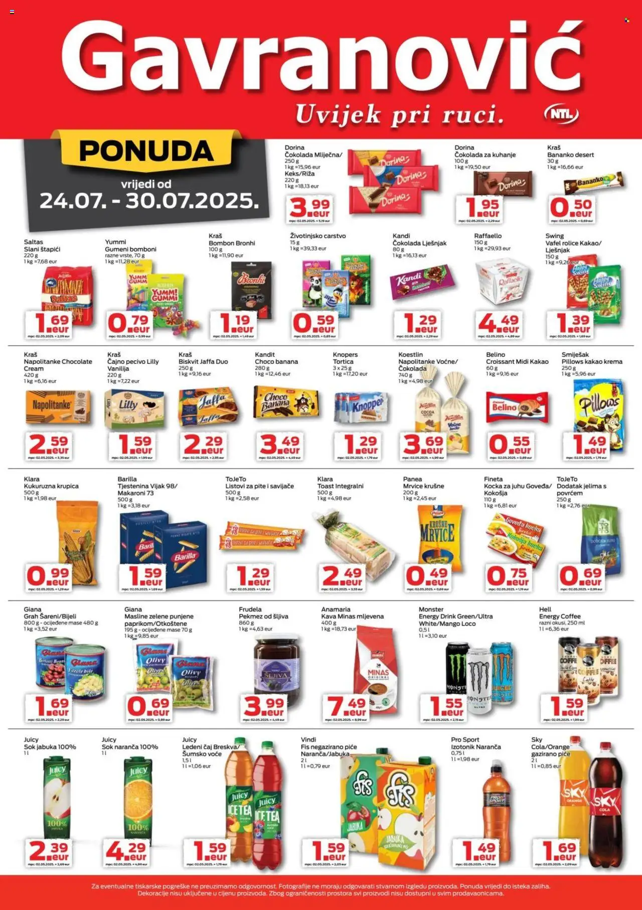 Gavranović katalog | vrijedi od 24.07.2025 | Stranica: 3 | Proizvodi: Listovi za pite, Čaj, Bomboni, Jabuka