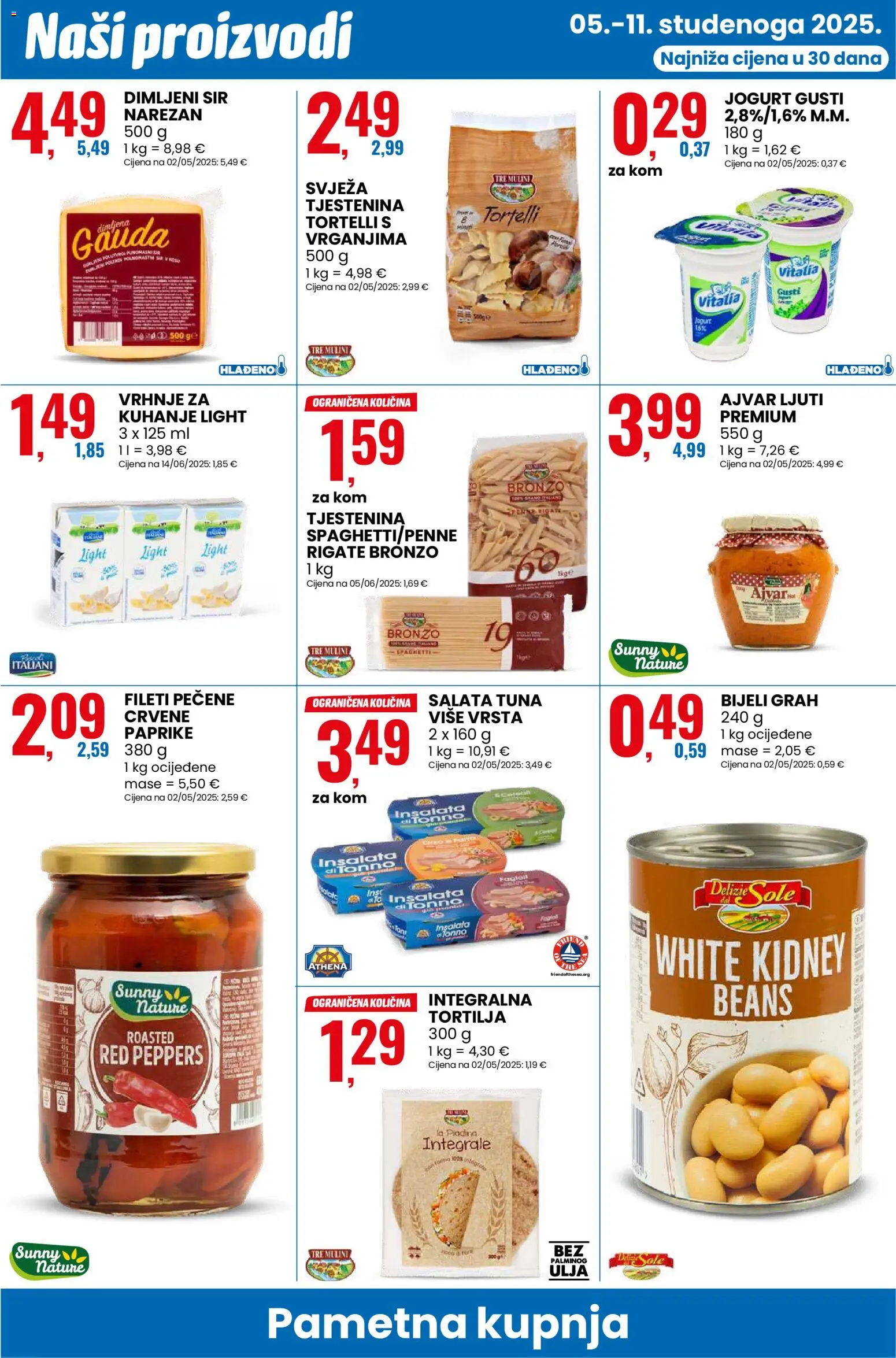 Eurospin katalog | vrijedi od 05.11.2025 | Stranica: 10 | Proizvodi: Sir, Tjestenina, Salata, Tuna