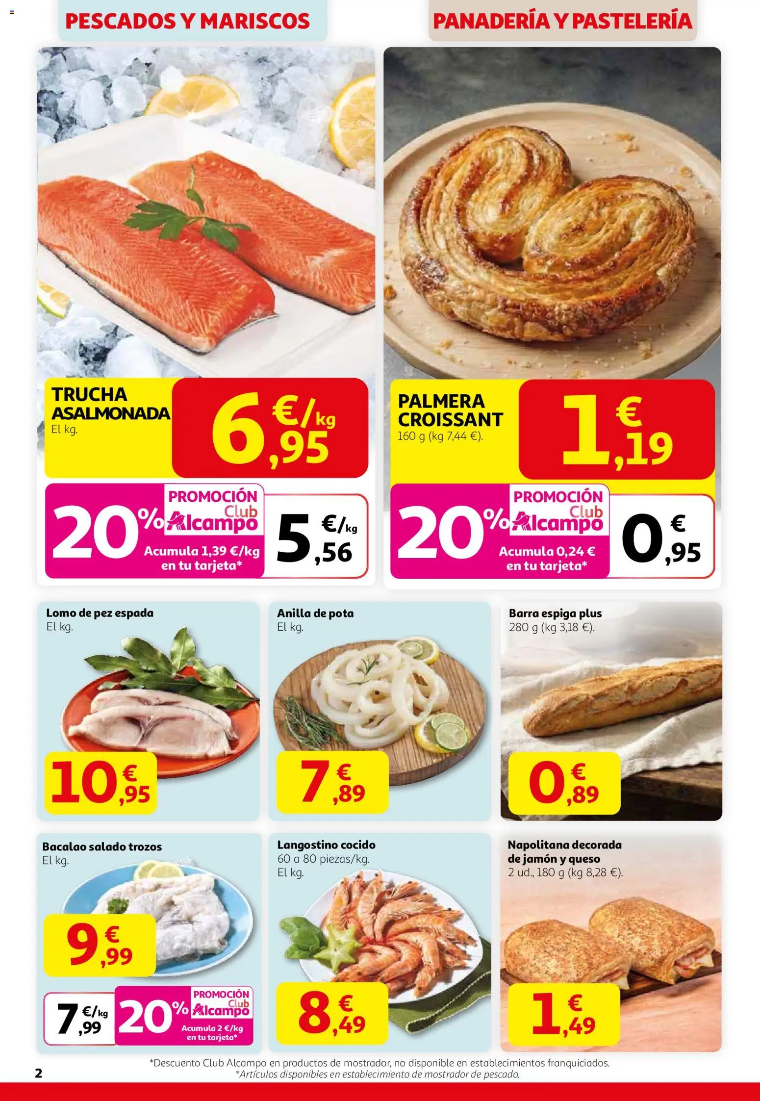 Alcampo - HP Nacional  │ válido desde el 12.02.2026 | Página: 2 | Productos: Jamón, Croissant, Panadería, Langostino