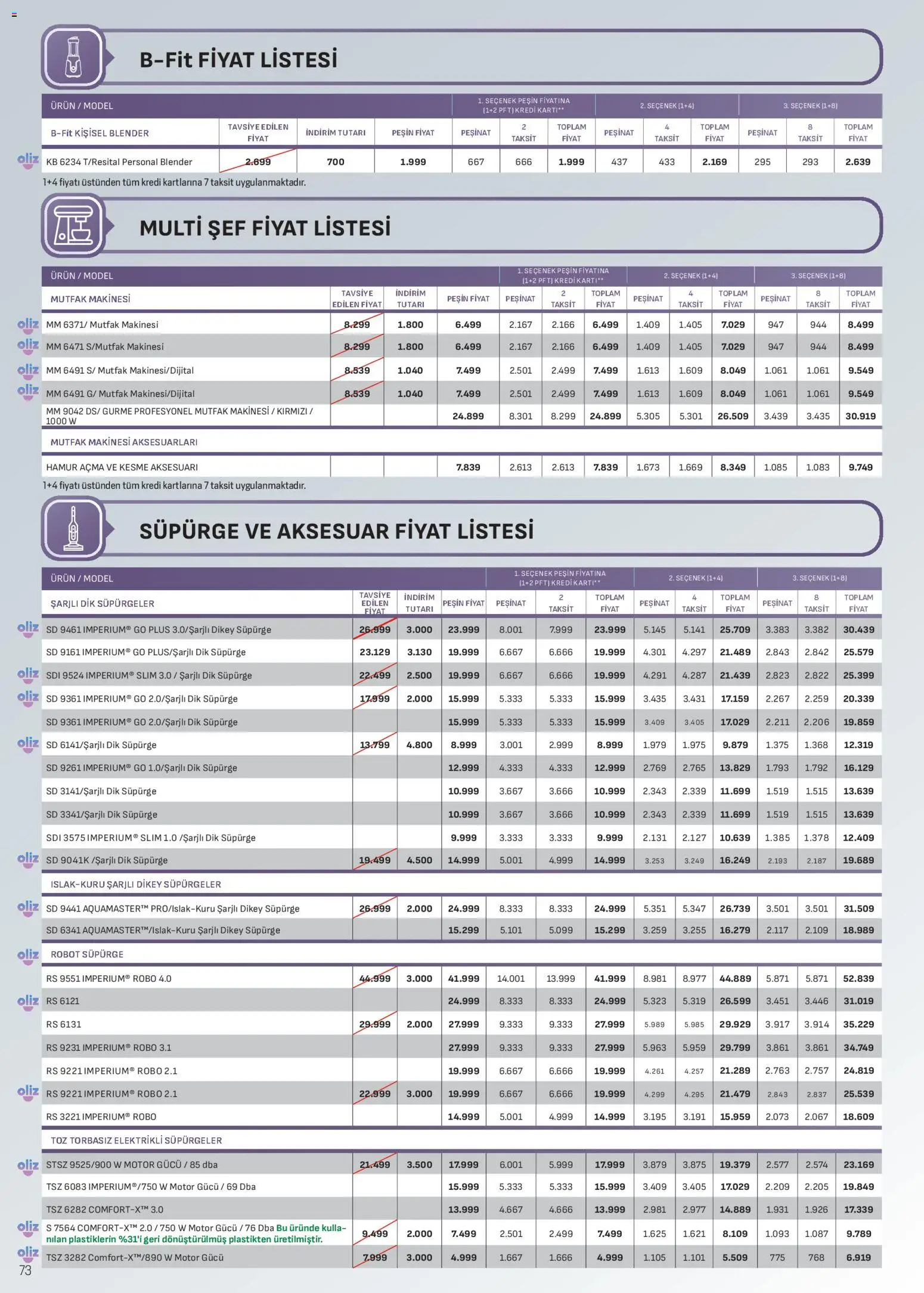 Arçelik Katalog - 01.03.2026 tarihinden itibaren geçerlidir | Sayfa: 73 | Ürünler: Robot, Blender, Robot süpürge