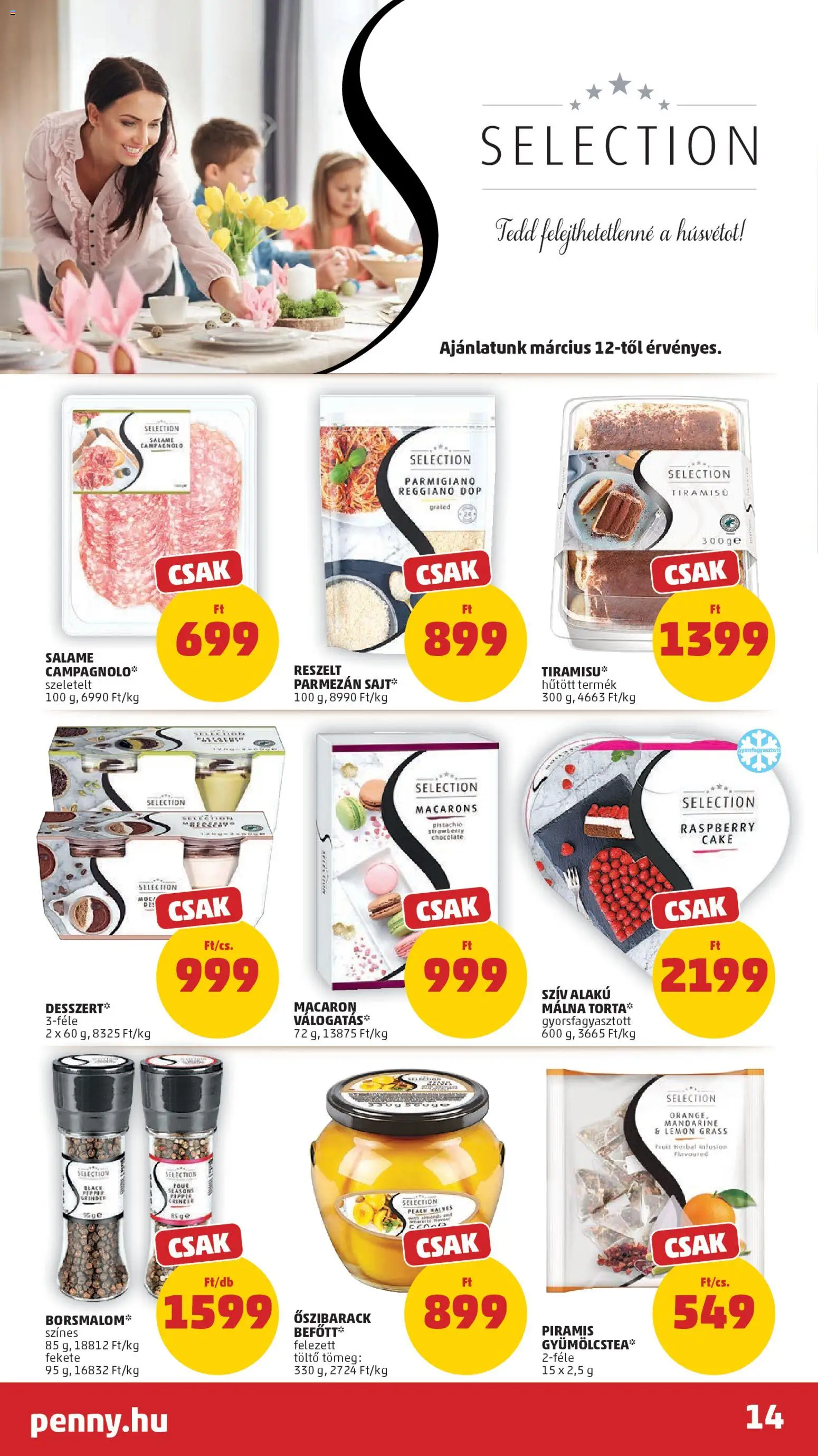 PENNY akciós ujság - amely érvényes a következő dátumtól: 12.03.2026 | Oldal: 20 | Termékek: Őszibarack, Málna, Töltő, Tea