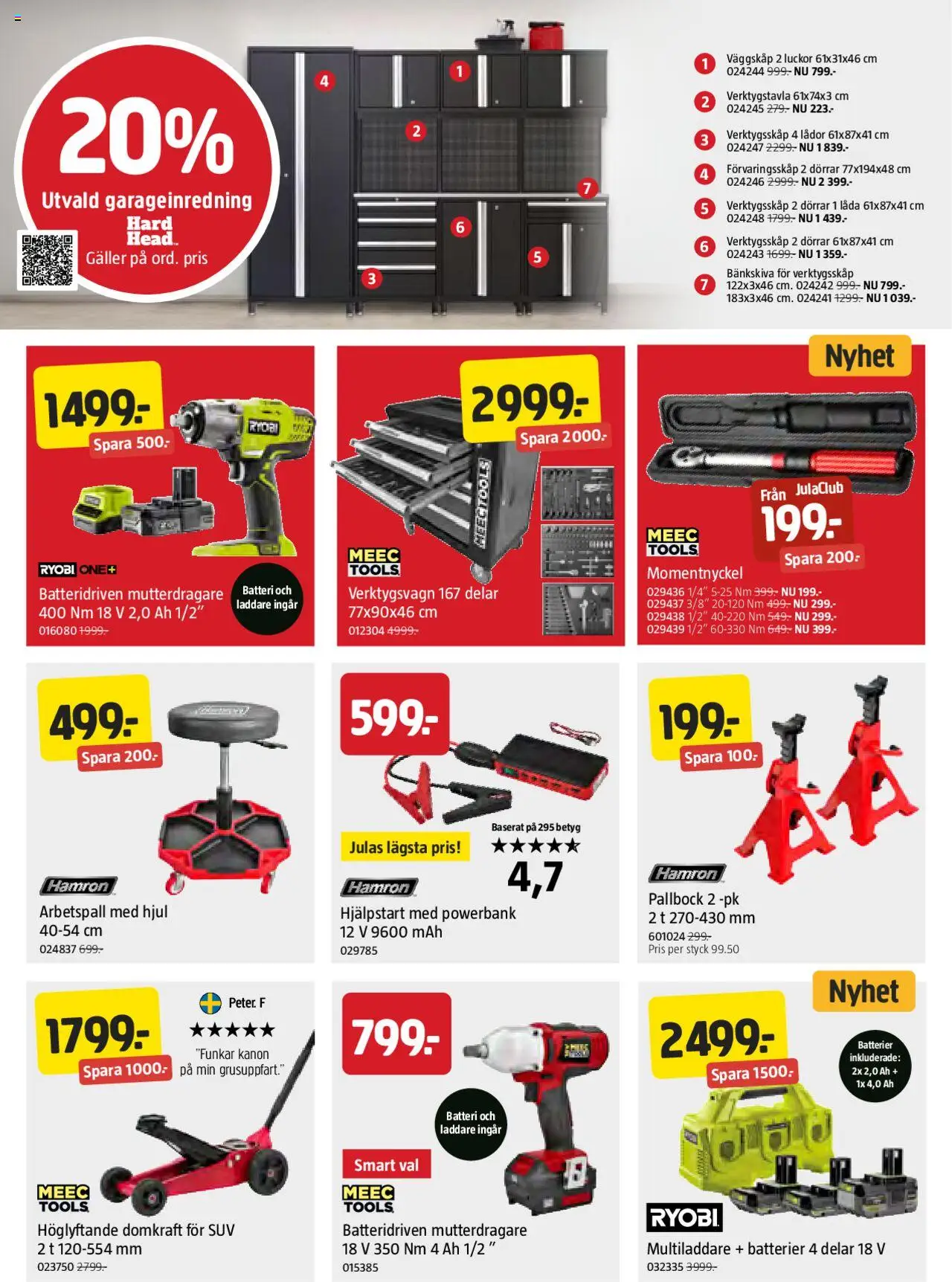 Jula reklamblad aktuell från 16.10.2025 | Sida: 3 | Produkter: Batterier, Galler, Låda, Batteri