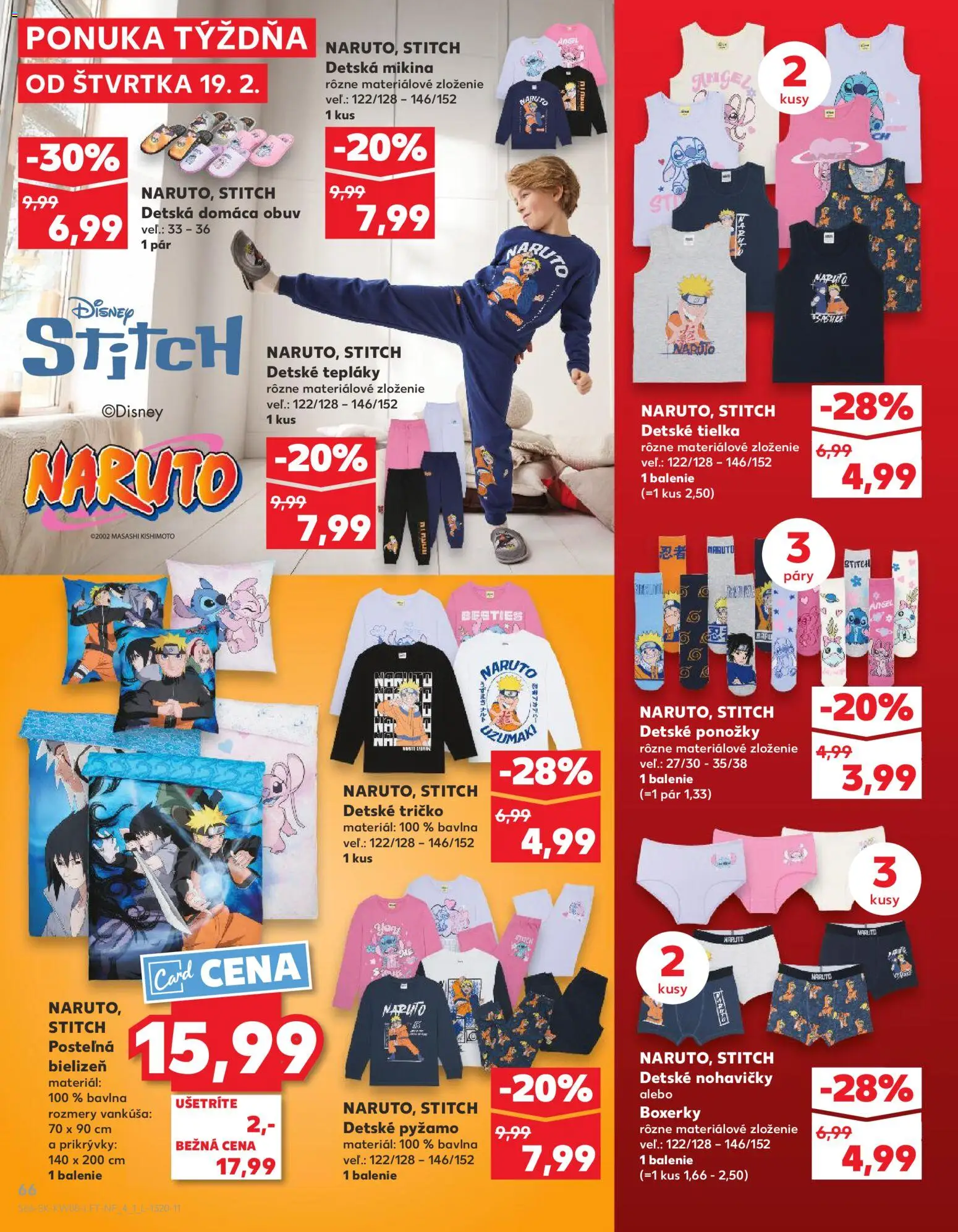 Nové Kaufland akcie – leták je platný od 19.02.2026 | Strana: 66 | Produkty: Mikina, Ponožky, Pyžamo, Boxerky