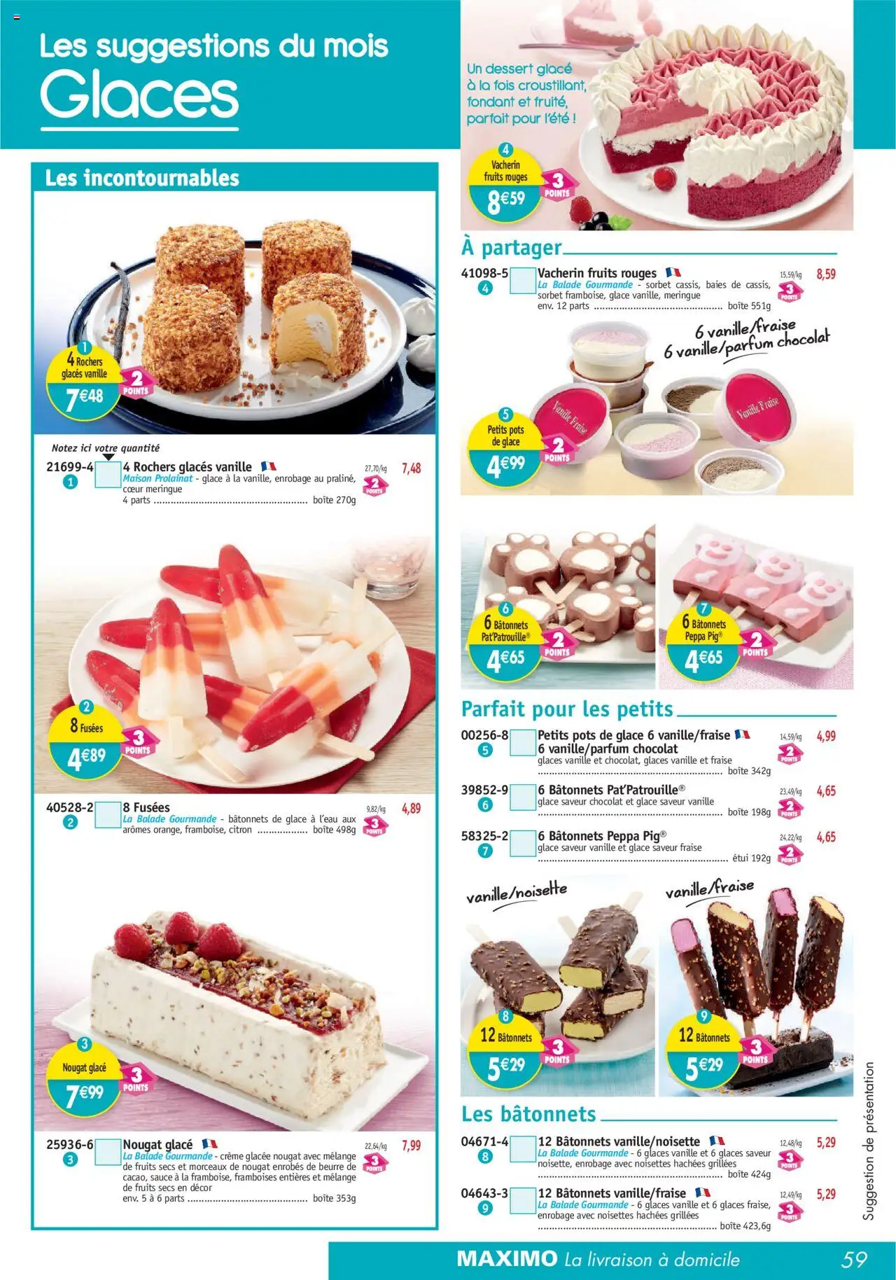  | Page: 59 | Produits: Fraise, Étui, Nougat, Mélange de Fruits Secs
