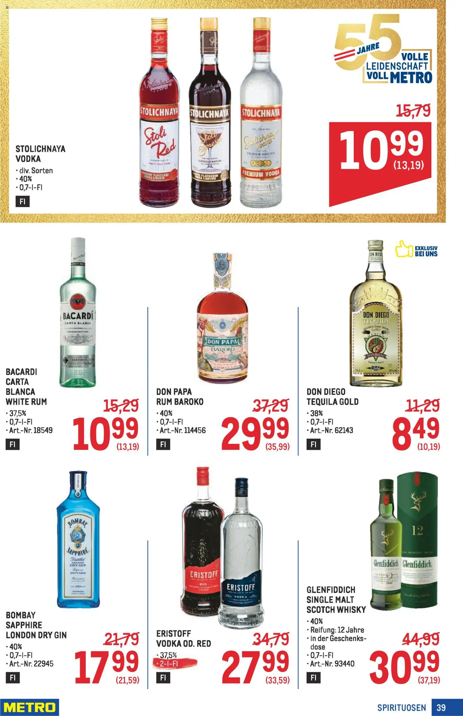 Metro angebote Profi gültig ab 16.04.2026 | Seite: 39 | Produkte: Gin, Bier