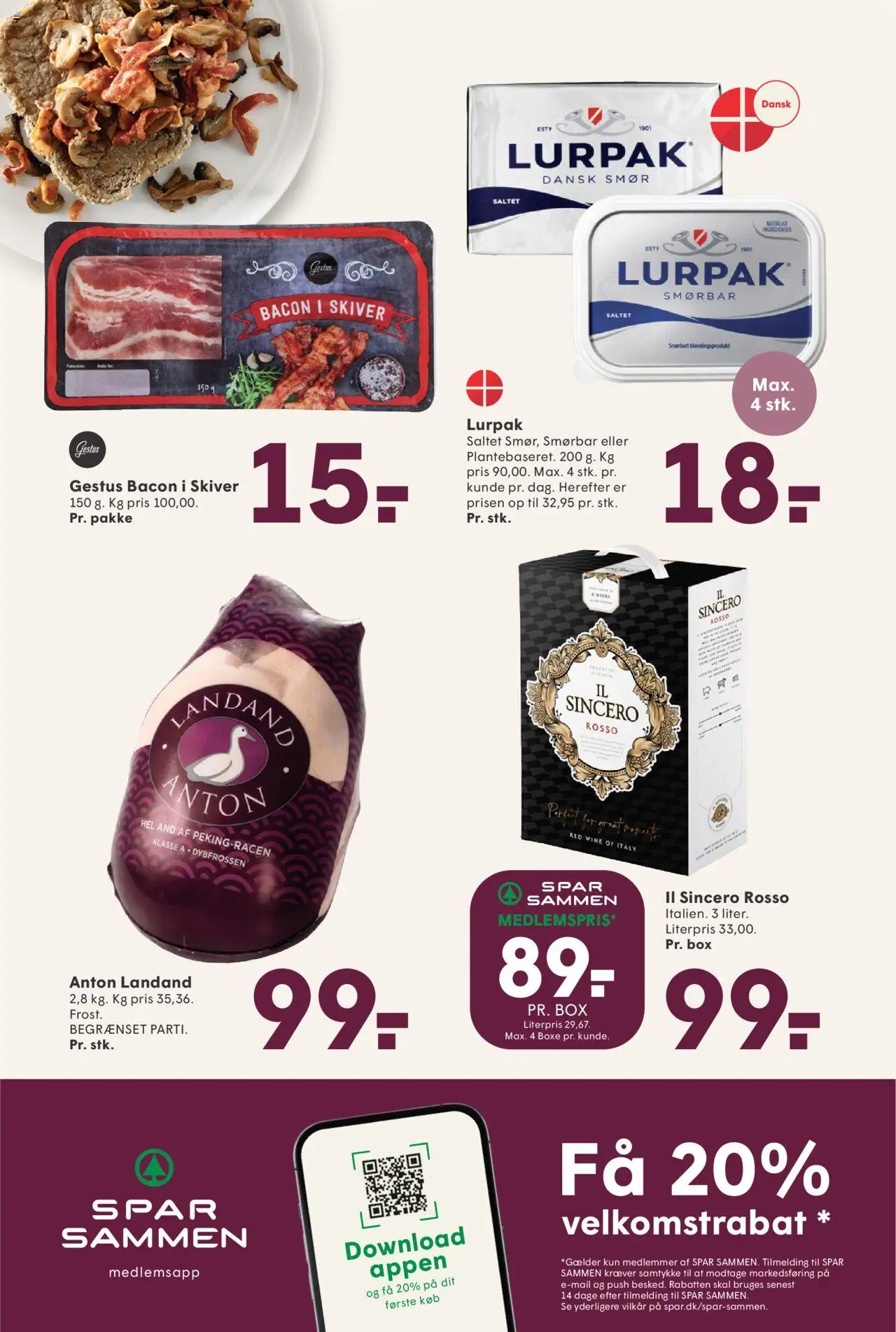 Spar tilbudsavis – gyldig fra 17.10.2025 | Side: 8 | Produkter: Smør, Bacon