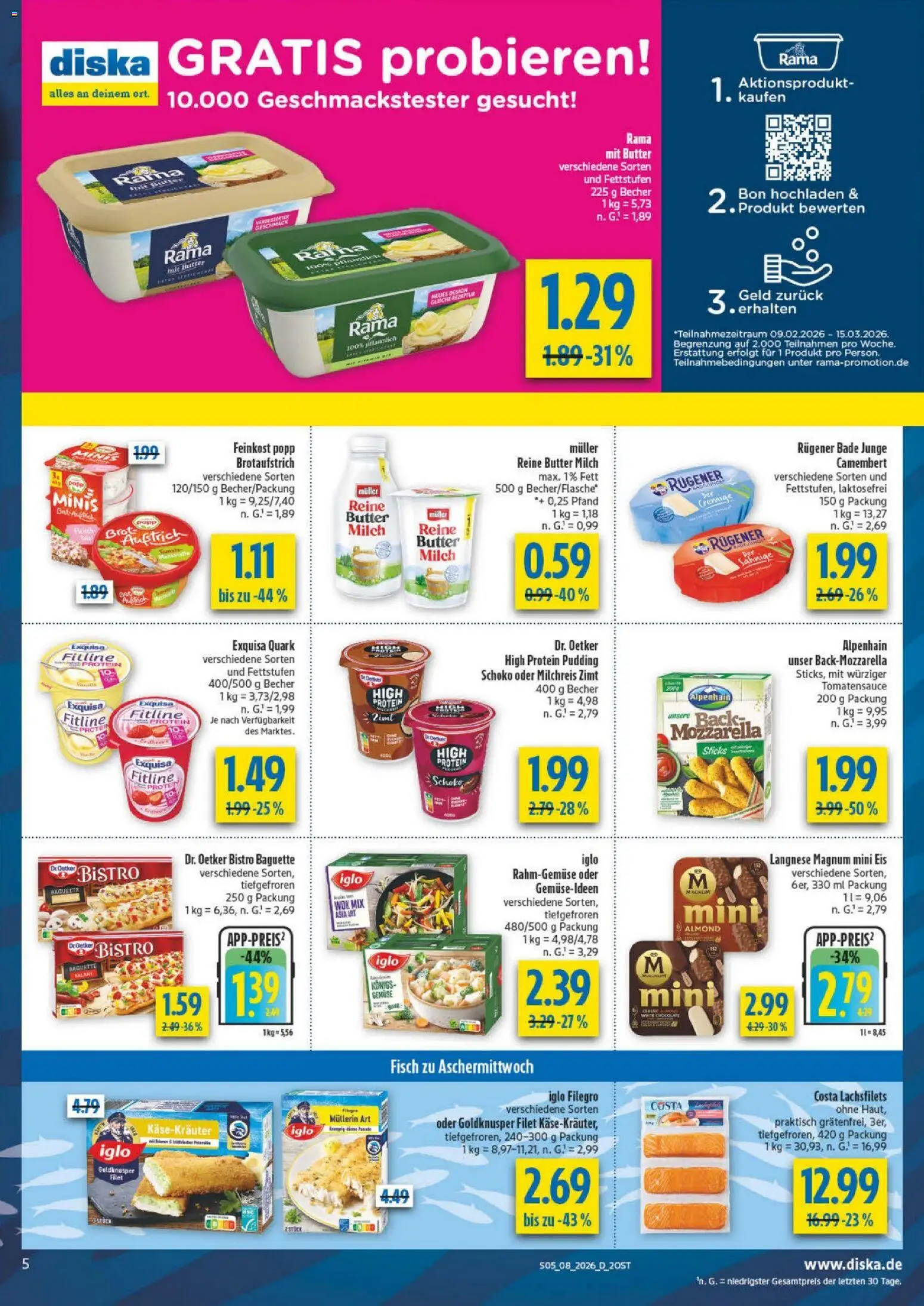 Diska - Diska Angebote Sachsen-Thüringen KW08 – gültig ab 16.02.2026 | Seite: 5 | Produkte: Langnese, Exquisa, Brot, Wok