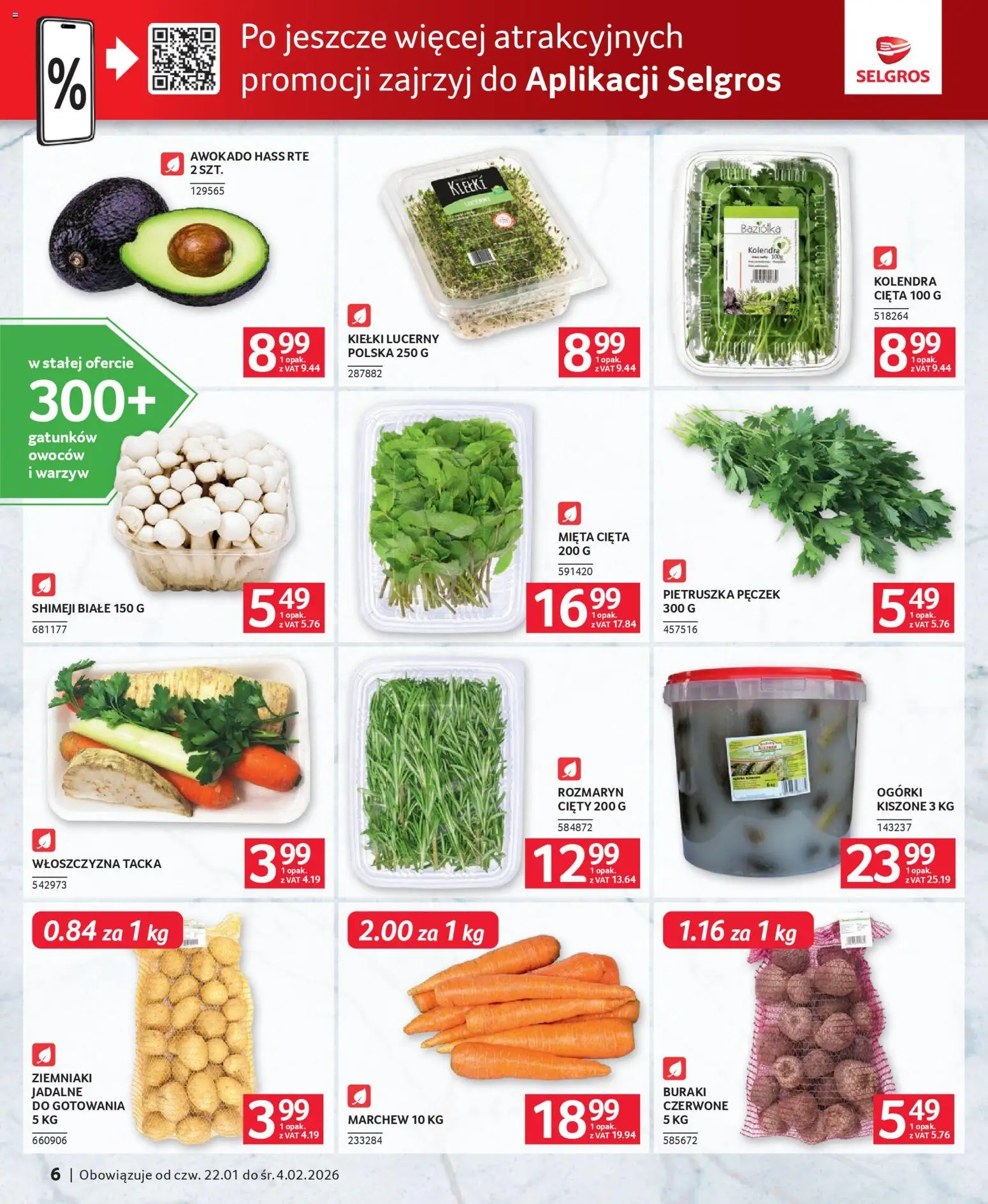 Selgros cash&carry Gazetka - Oferta dla gastronomii od 22.01.2026 | Strona: 6 | Produkty: Pietruszka, Buraki, Awokado, Ziemniaki