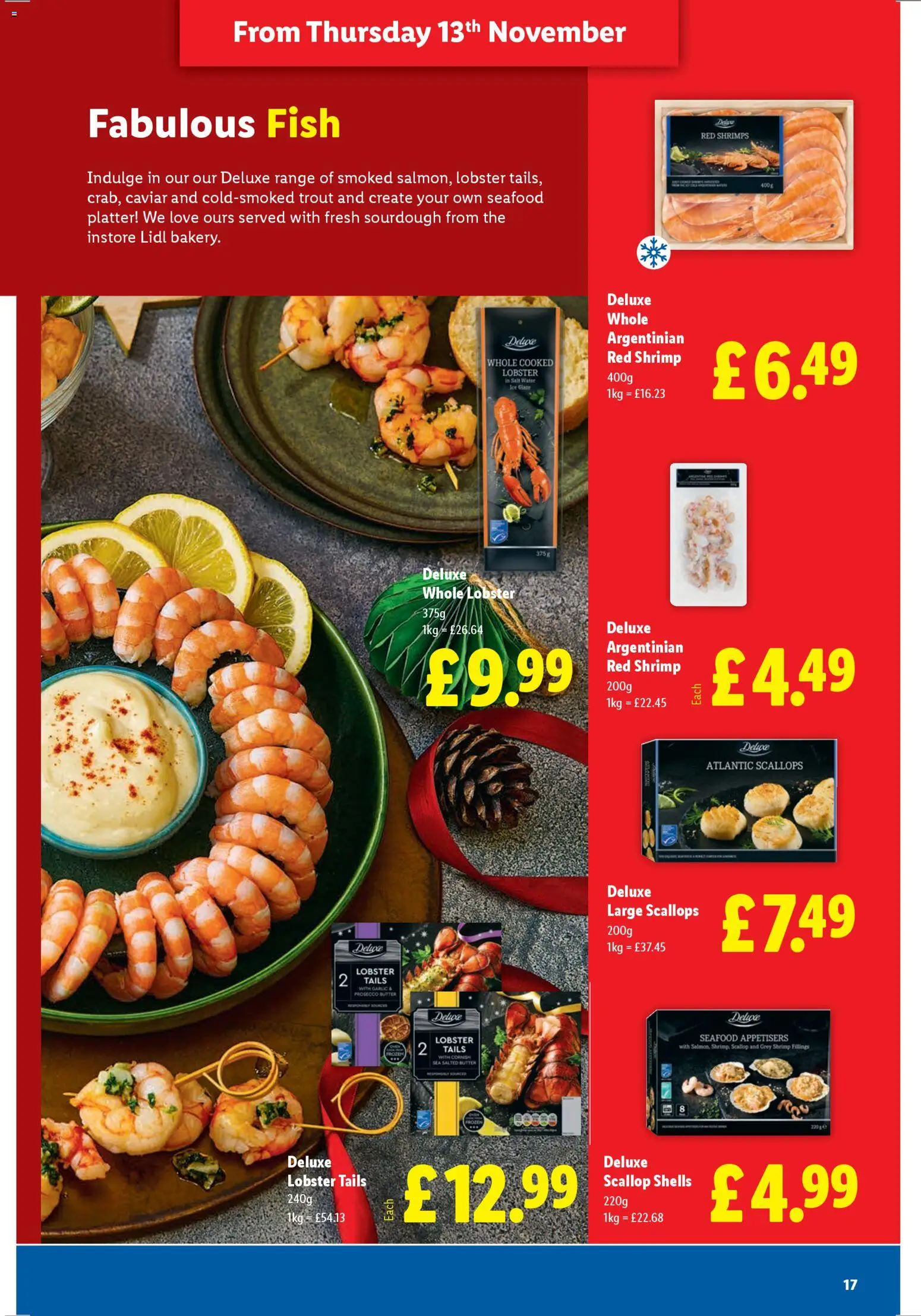 {H1} | Page: 17 | Products: Szarvas comb, Prosecco, Butter, Fish