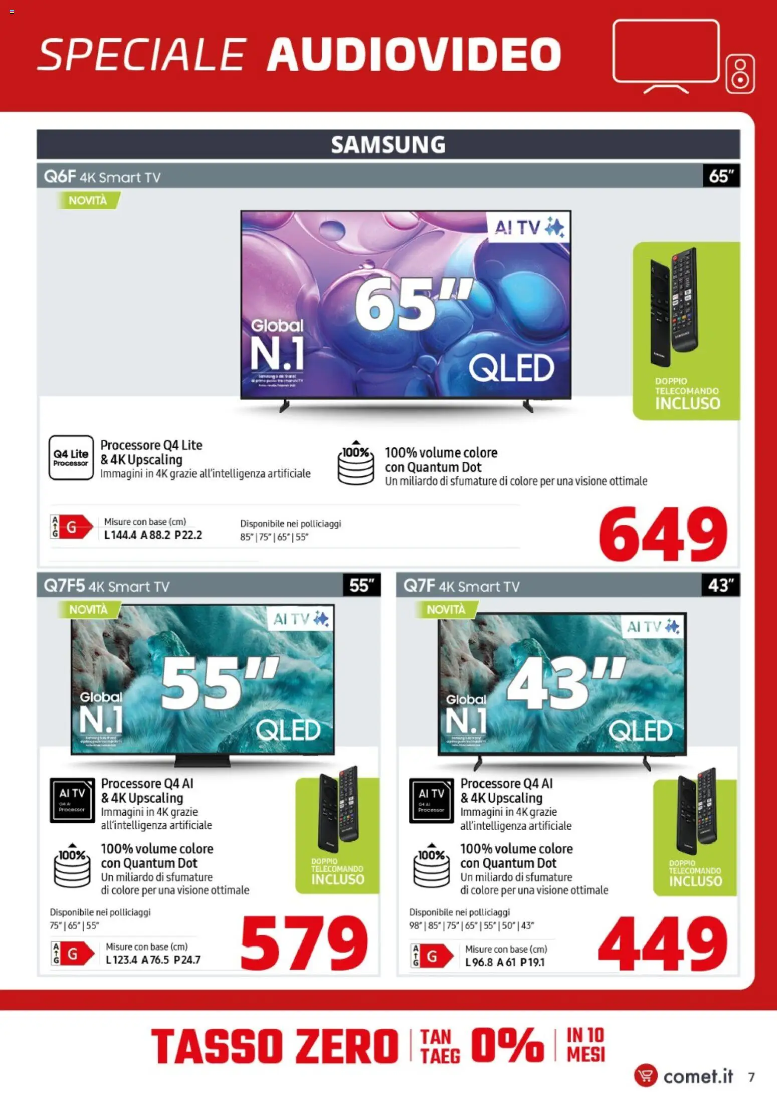 Volantino Comet del 23.01.2026 | Pagina: 7 | Prodotti: Telecomando, smart TV, TV, Samsung