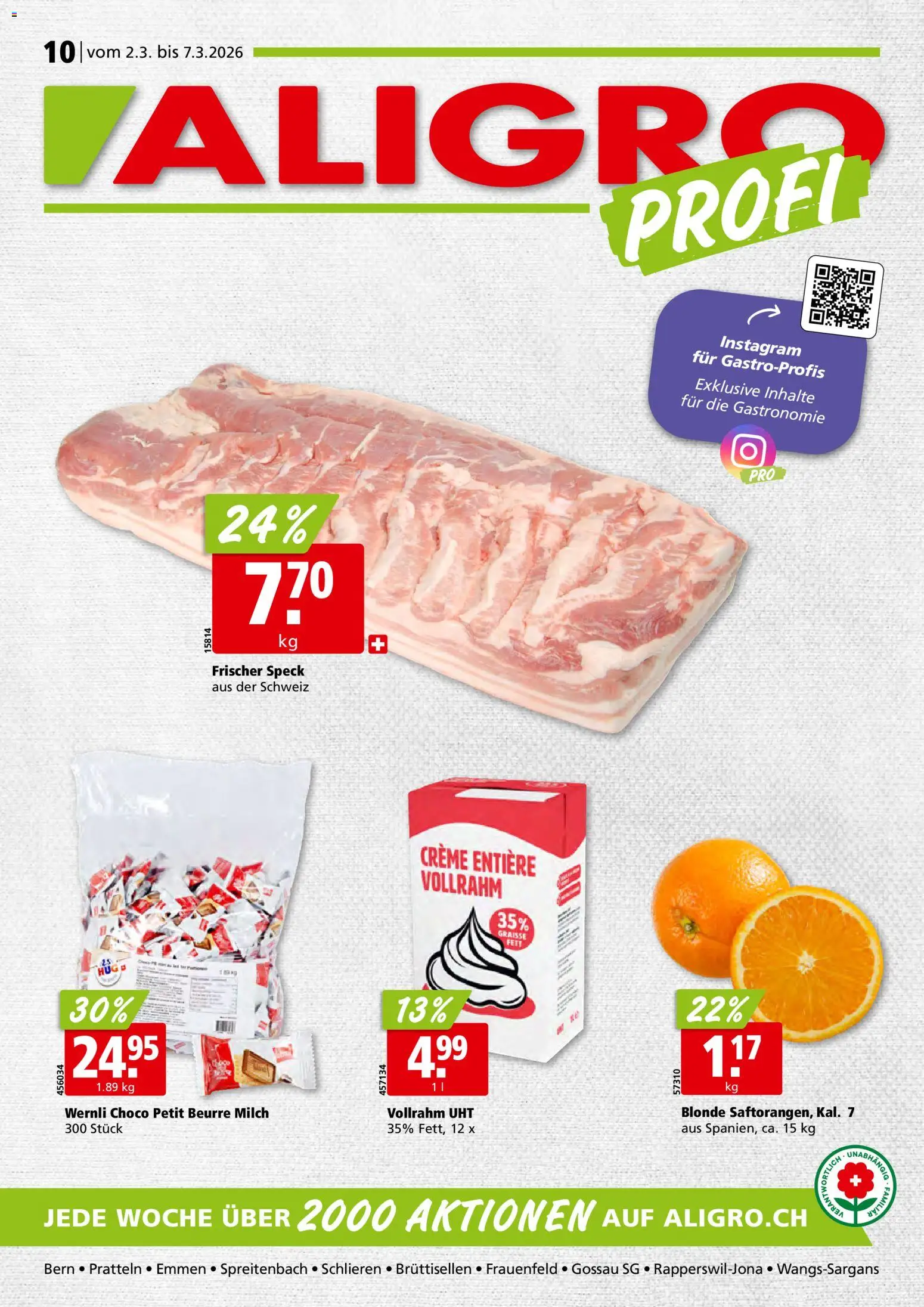 Aligro Aktionen – gültig ab 02.03.2026 | Seite: 1 | Produkte: Milch, Creme