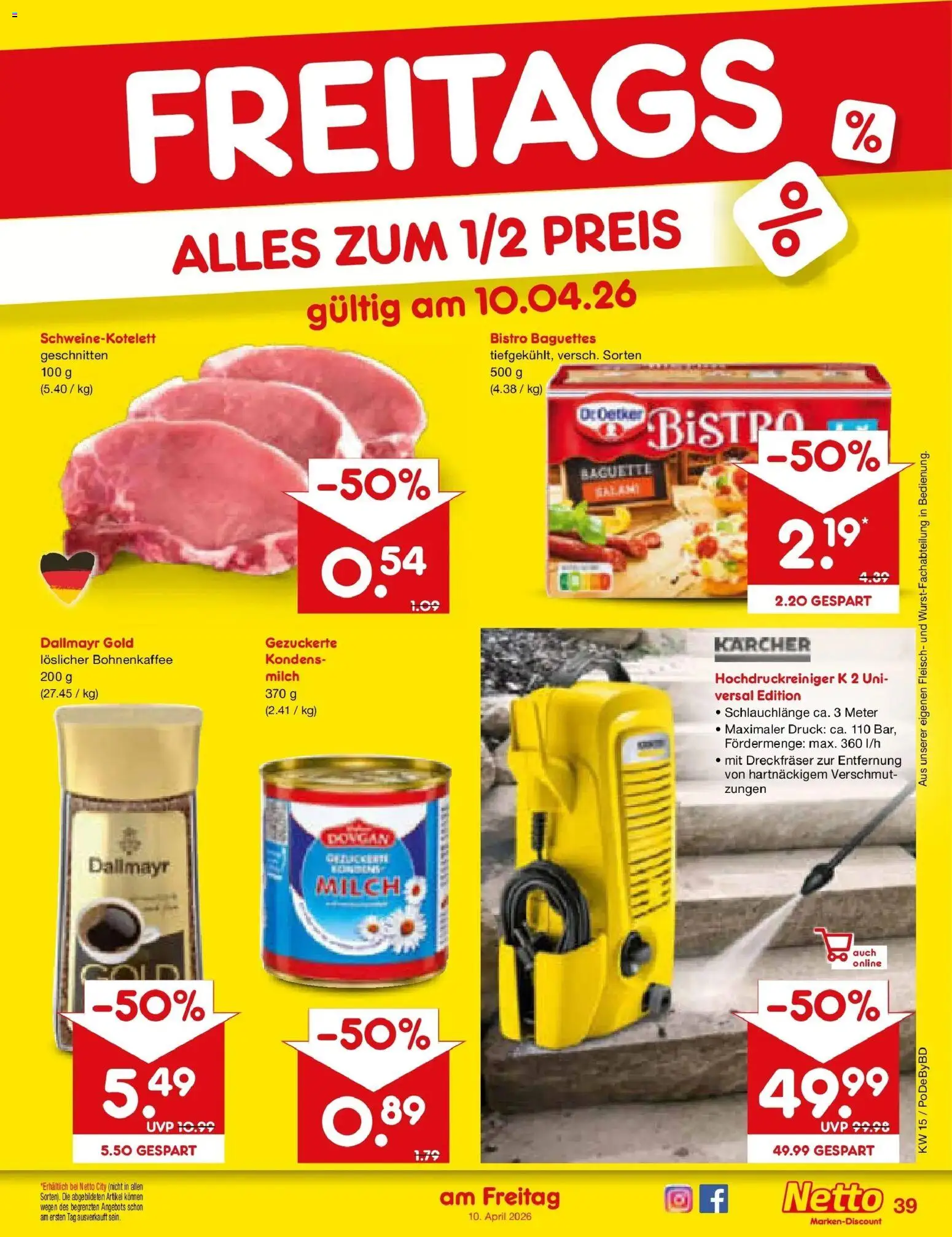 Netto Marken-Discount Prospekt Selb	 – gültig ab 05.04.2026 | Seite: 51 | Produkte: Milch, Dallmayr, Hochdruckreiniger, Fleisch