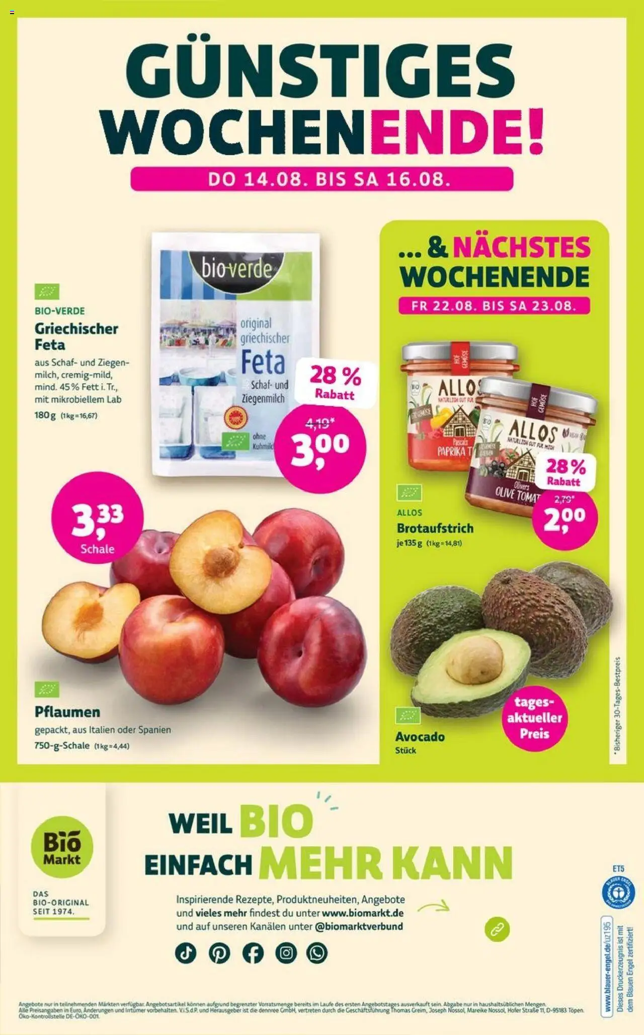 Denns BioMarkt Angebote - gültig ab dem 13.08.2025 | Seite: 12 | Produkte: USB, Pflaumen, Gemüse, Paprika