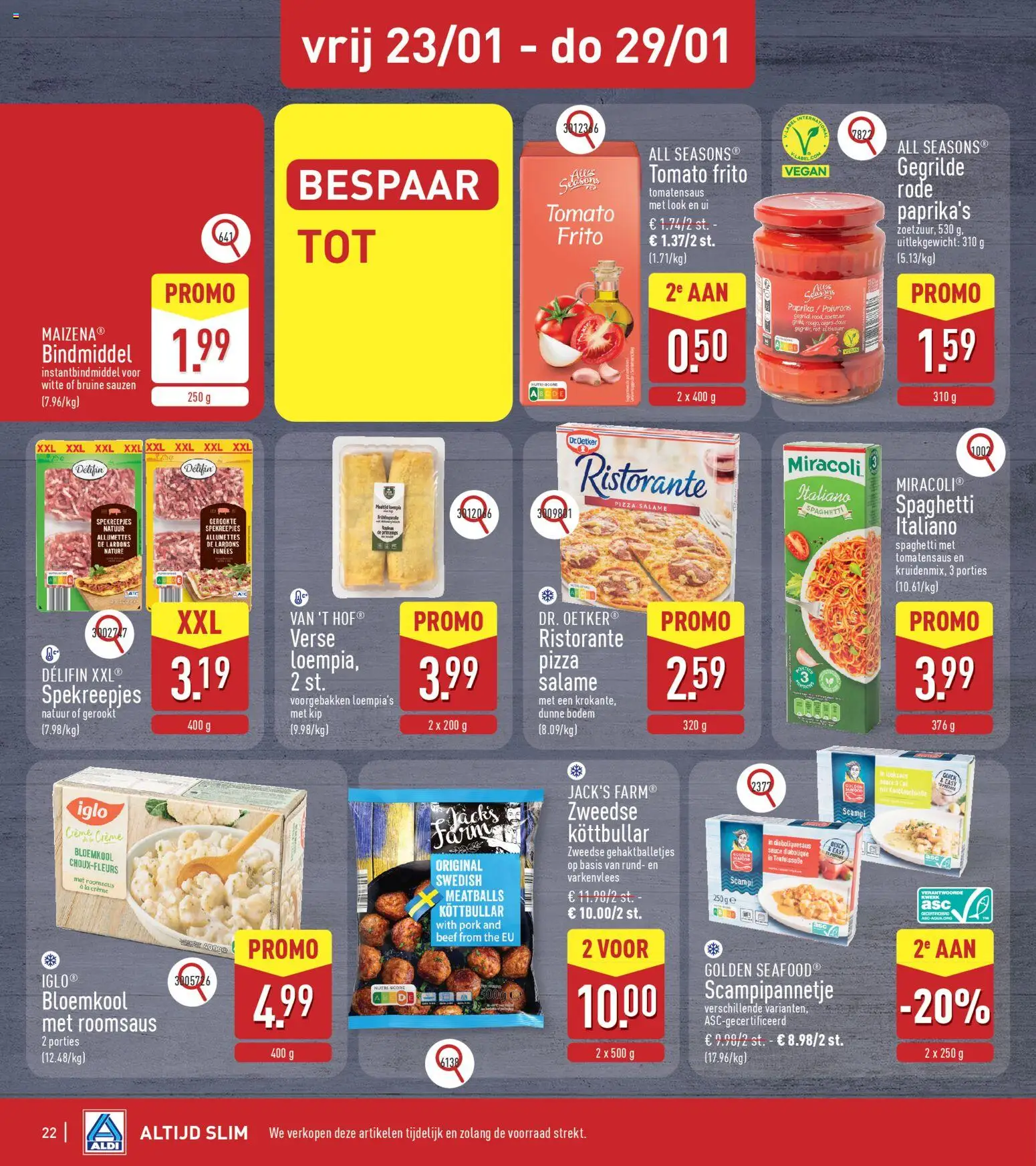 {H1} | Pagina: 22 | Producten: Scampi, Kip, Crème, Bloemkool