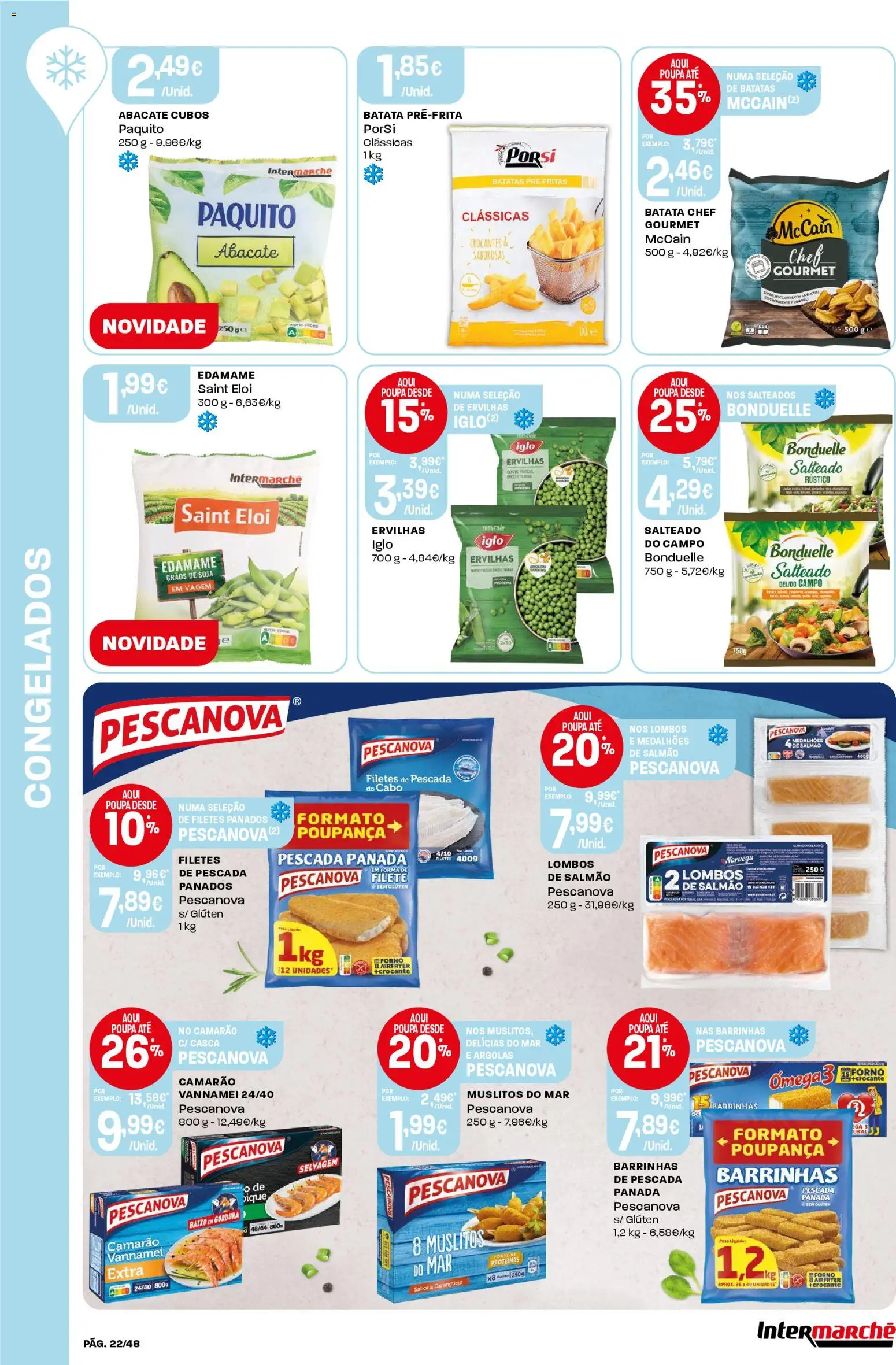 Intermarché folheto │ válido de 06.11.2025 | Página: 22 | Produtos: Soja, Batata, Caranguejo, Salmão