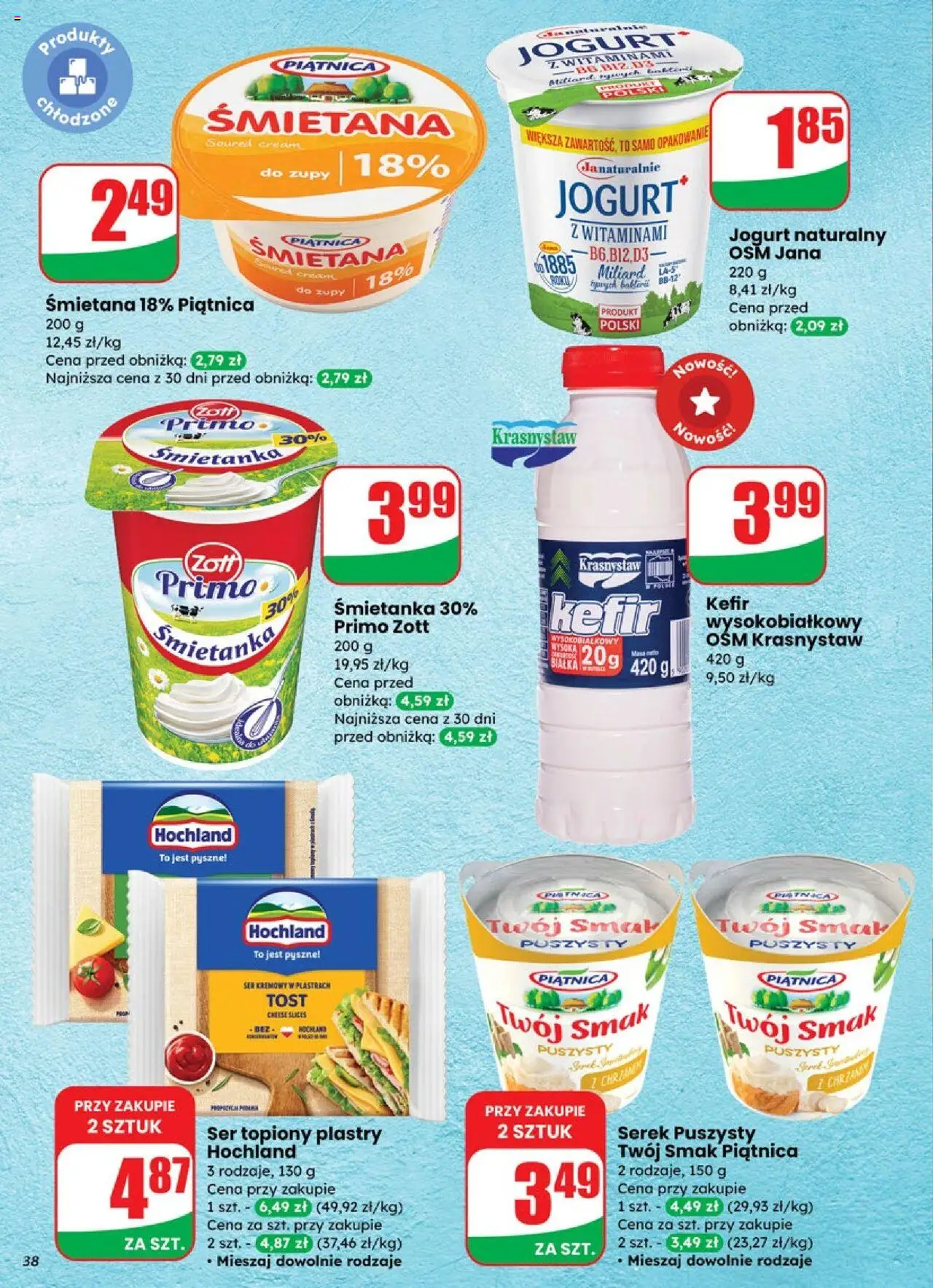 Dino Gazetka od 15.10.2025 | Strona: 38 | Produkty: Ser topiony, Jogurt naturalny, Ser, Śmietana