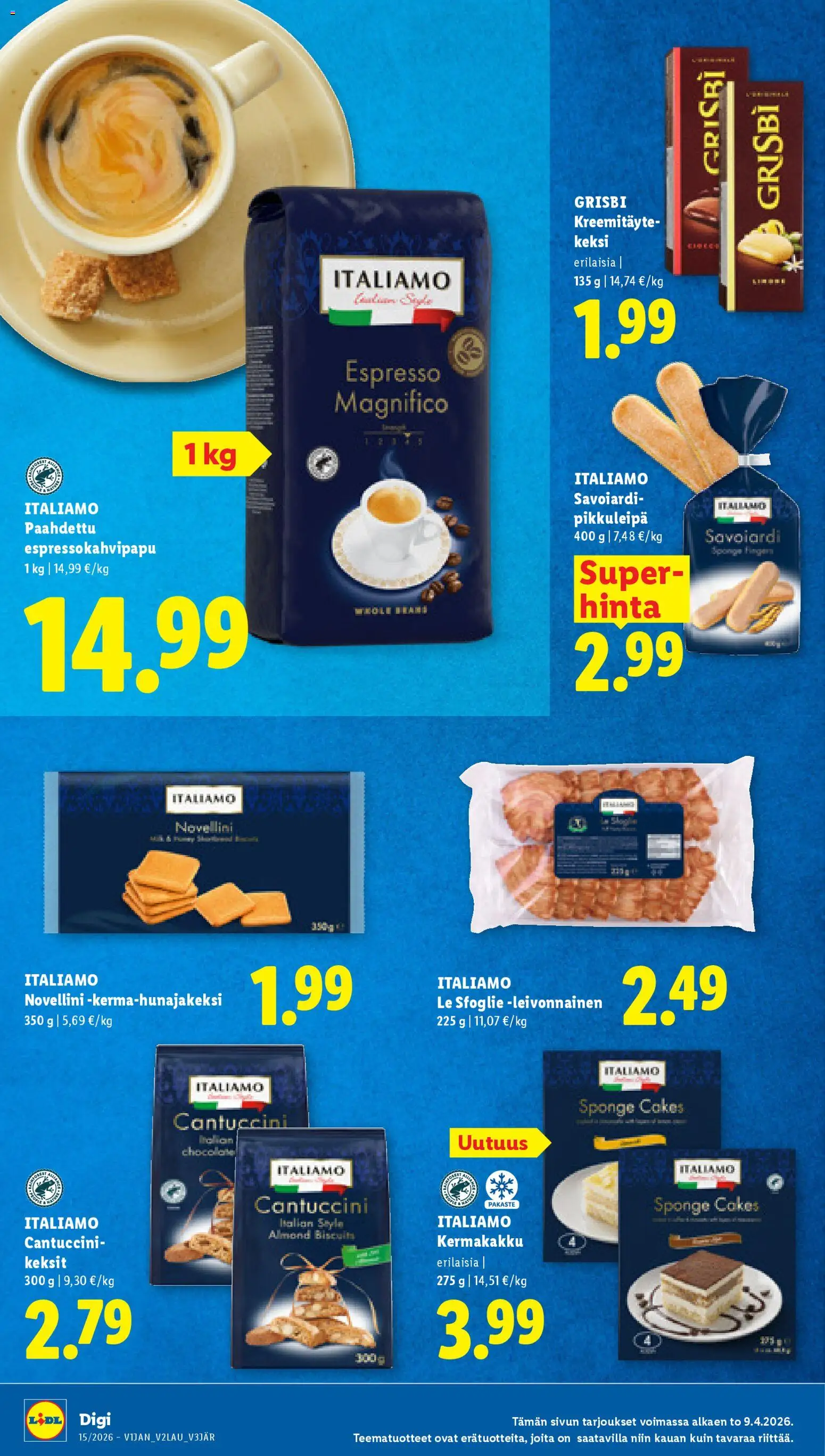 Lidl tarjoukset – voimassa 09.04.2026 alkaen | Sivu: 10 | Tuotteet: Keksit