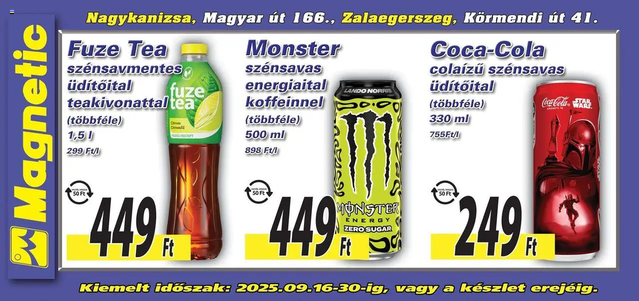 Magnetic akciós ujság - amely érvényes a következő dátumtól: 16.09.2025 | Oldal: 5 | Termékek: Energiaital, Tea