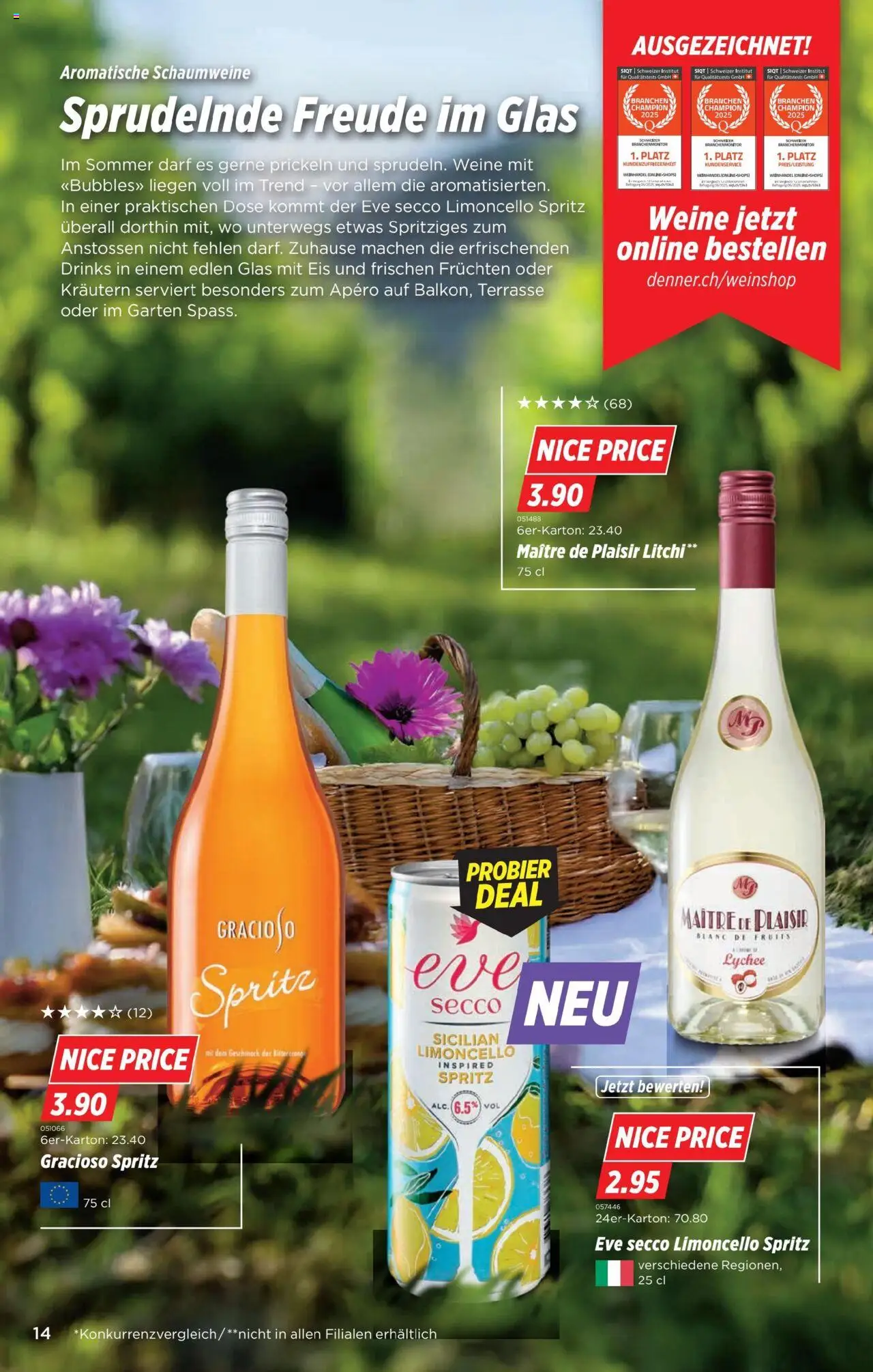 Denner Aktionen ab 12.08.2025 | Seite: 14 | Produkte: Sprite, Eis