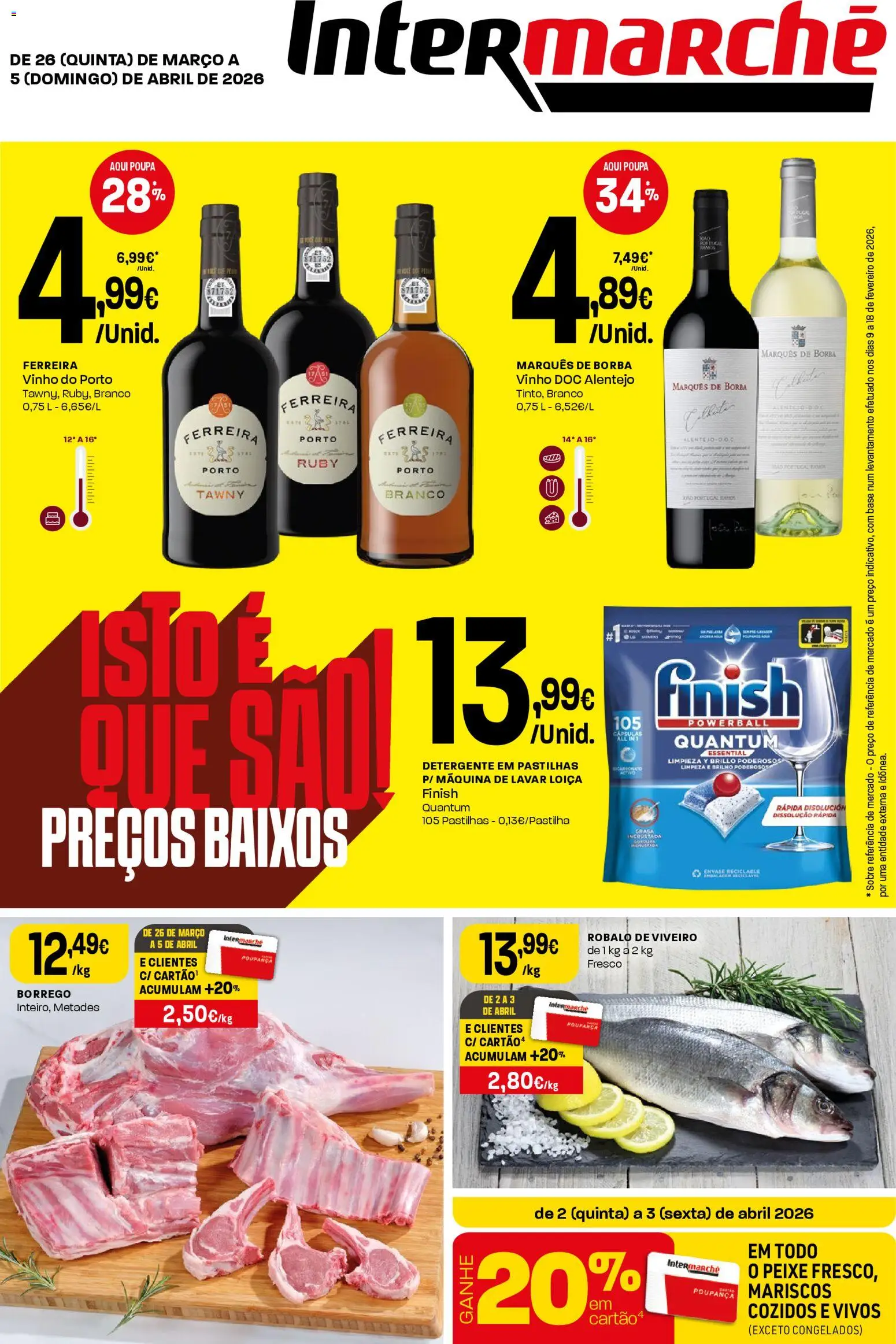 Intermarché folheto │ válido de 26.03.2026 | Página: 1 | Produtos: Máquina de lavar, Base, Detergente, Vinho