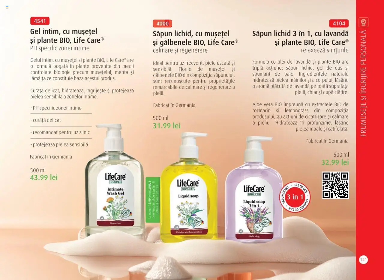 Life Care catalog - Aprilie/Octombrie – valabil de la 01.04.2025 | Pagină: 143 | Produse: Şerit ödül, Duș, Ulei, Gel de duș