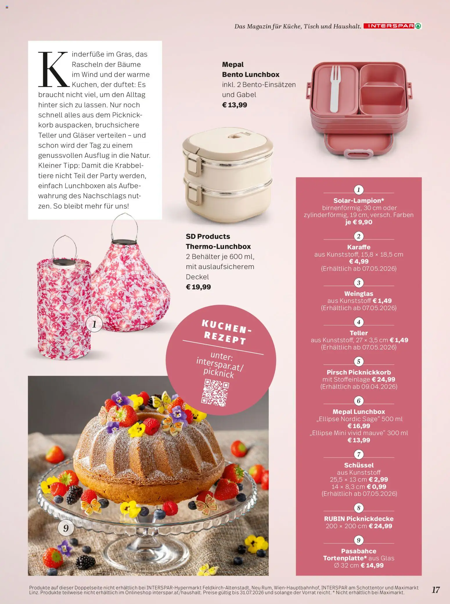 Interspar Mein Zuhause Magazin  gültig ab 07.04.2026 | Seite: 17 | Produkte: Tisch, Korb