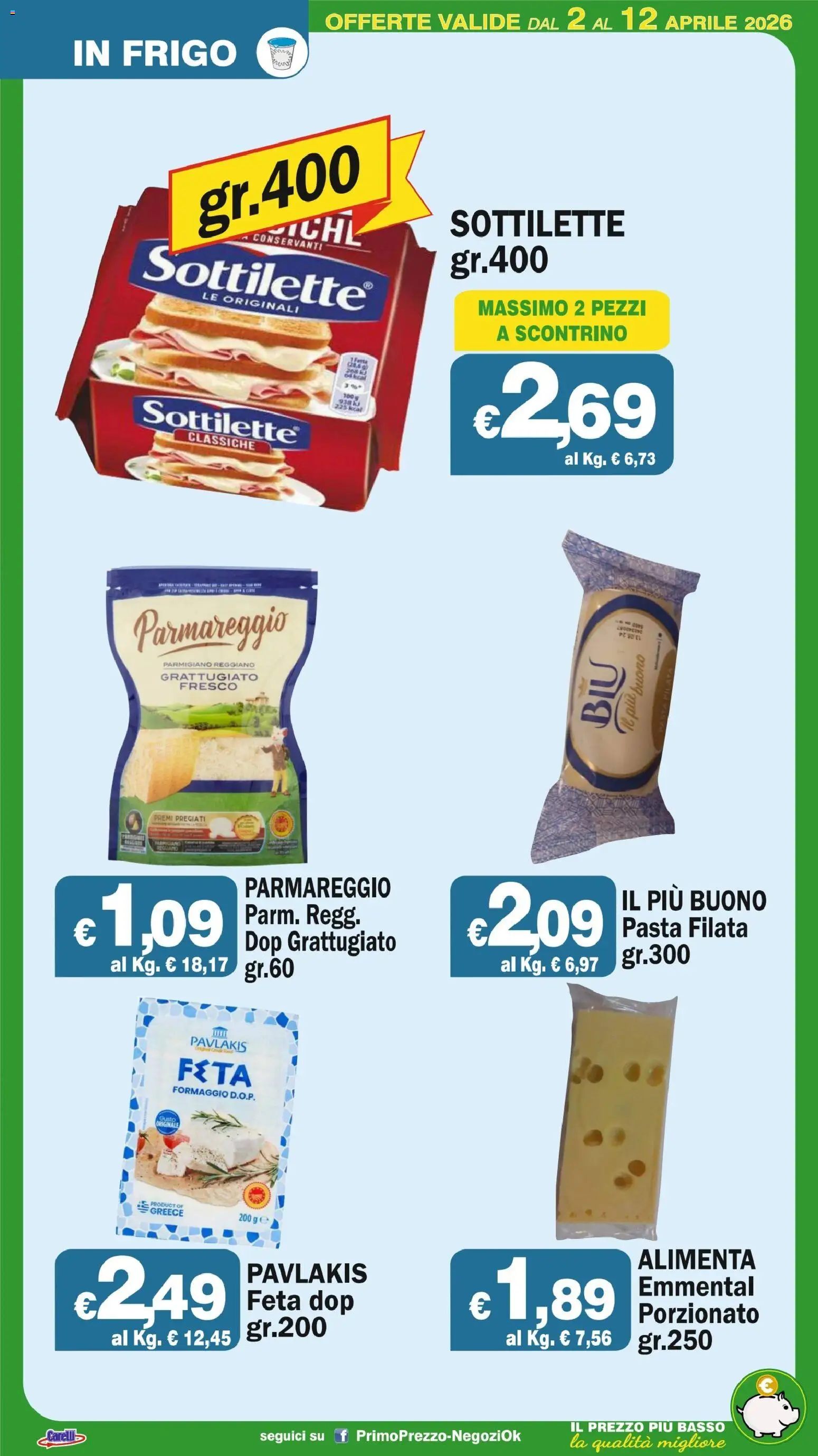 Volantino Primo Prezzo del 02.04.2026 | Pagina: 47 | Prodotti: Pile, Feta, Parmigiano, Emmental