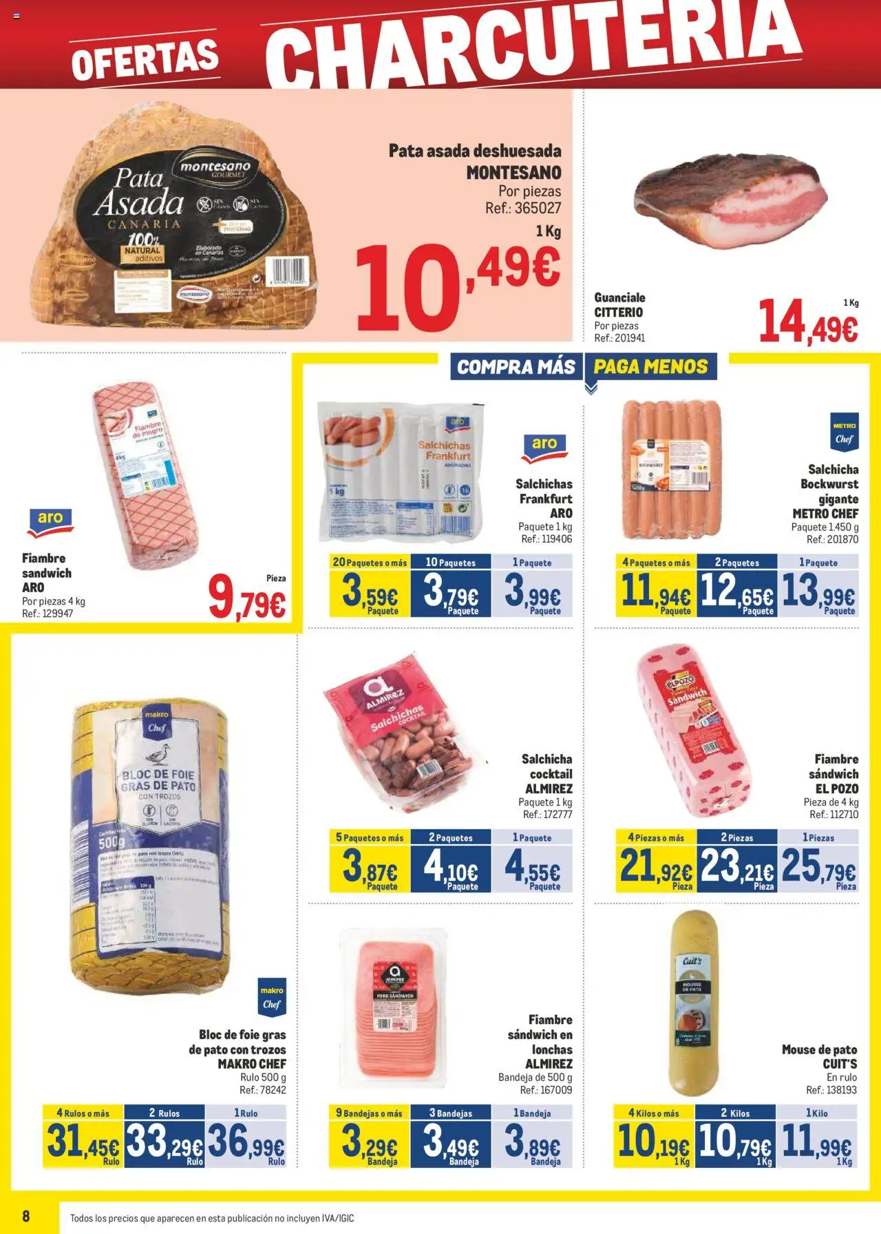 Makro - Precios Canarias │ válido desde el 04.08.2025 | Página: 8 | Productos: Mouse, Bandeja