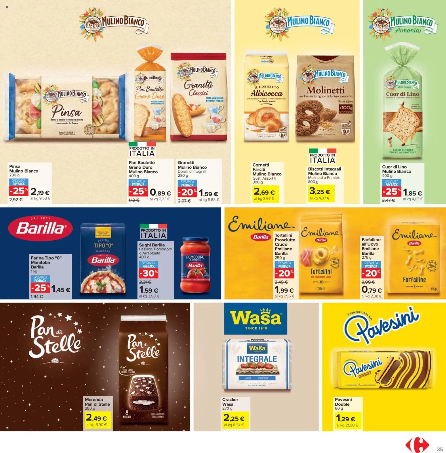Volantino Carrefour del 24.03.2026 | Pagina: 35 | Prodotti: Biscotti, Latte, Forno, Vassoio