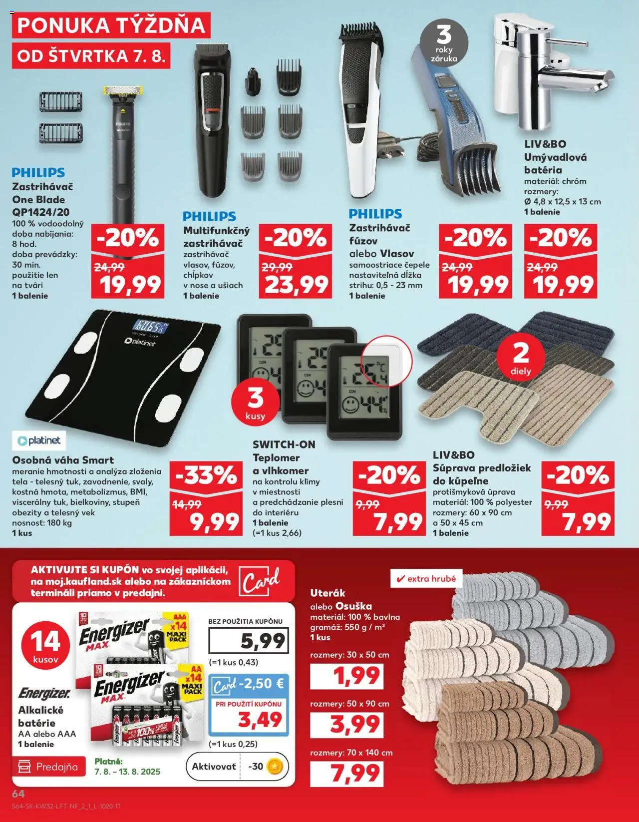 Kaufland SK akciós ujság - amely érvényes a következő dátumtól: 07.08.2025 | Oldal: 64