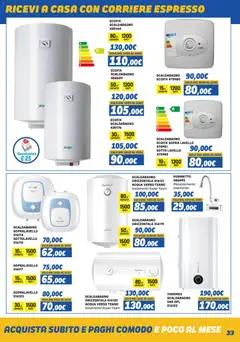 Anteprima del volantino Orizzonte Elettrodomestici catalogo valido a partire dal 01.11.2025 | Pagina: 33 | Prodotti: Scaldabagno, Acqua, Lavello