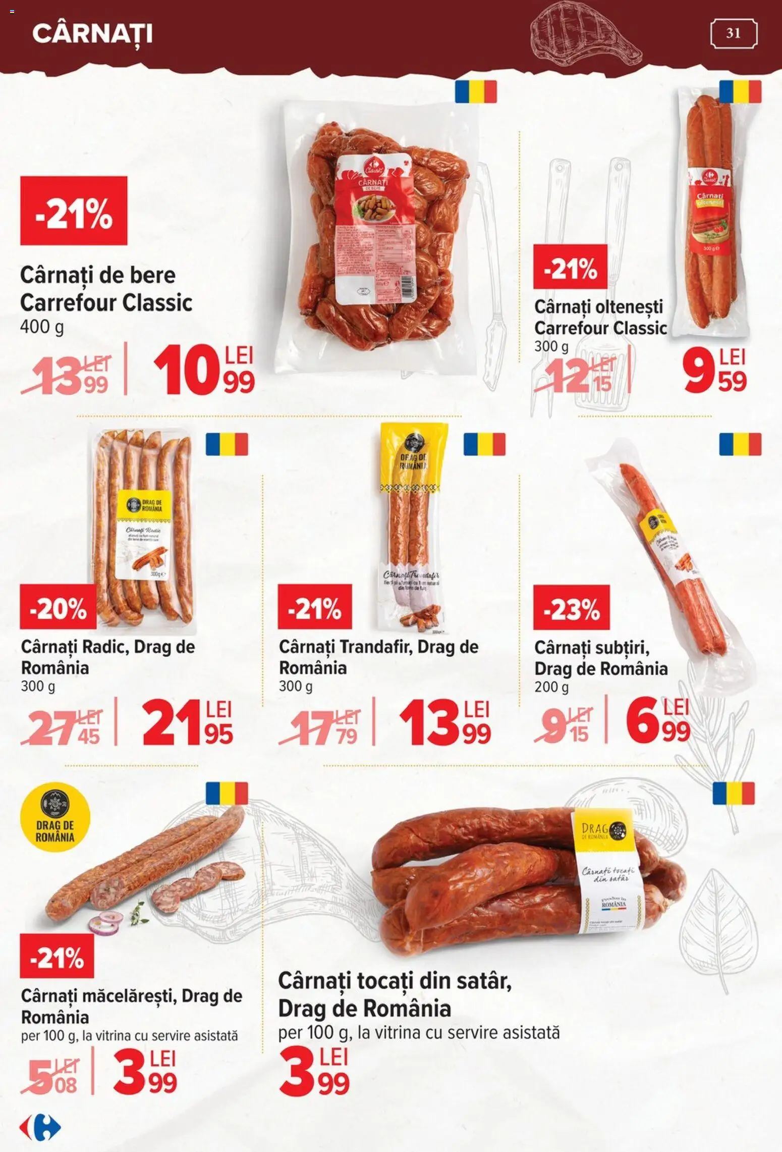 Noul catalog Carrefour – valabil de la 15.04.2026 | Pagină: 31 | Produse: Vitrină, Bere, Cârnați