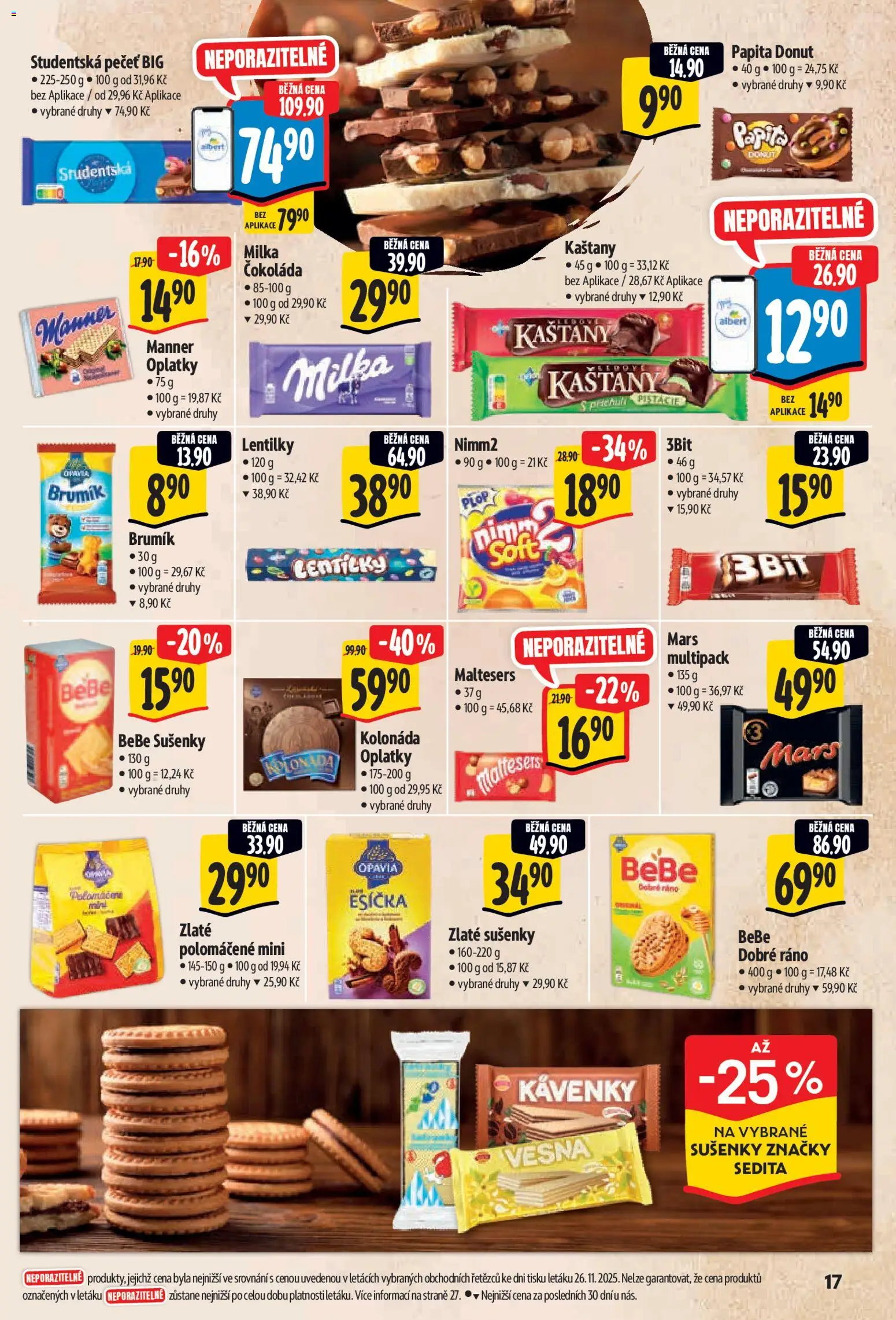 Albert leták - Hypermarket od 03.12.2025 | Strana: 26 | Produkty: Donut, Bebe sušenky, Oplatky, Sušenky