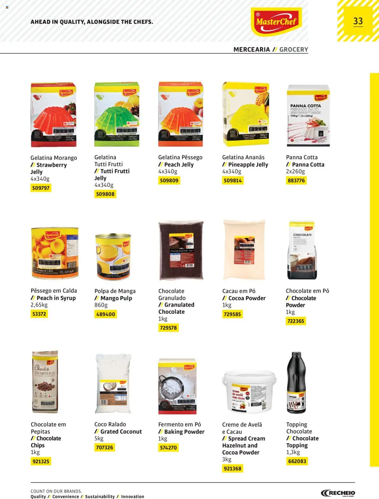 Recheio AS NOSSAS MARCAS │ válido de 19.12.2023 | Página: 33 | Produtos: Gelatina, Pó, Chocolate, Creme