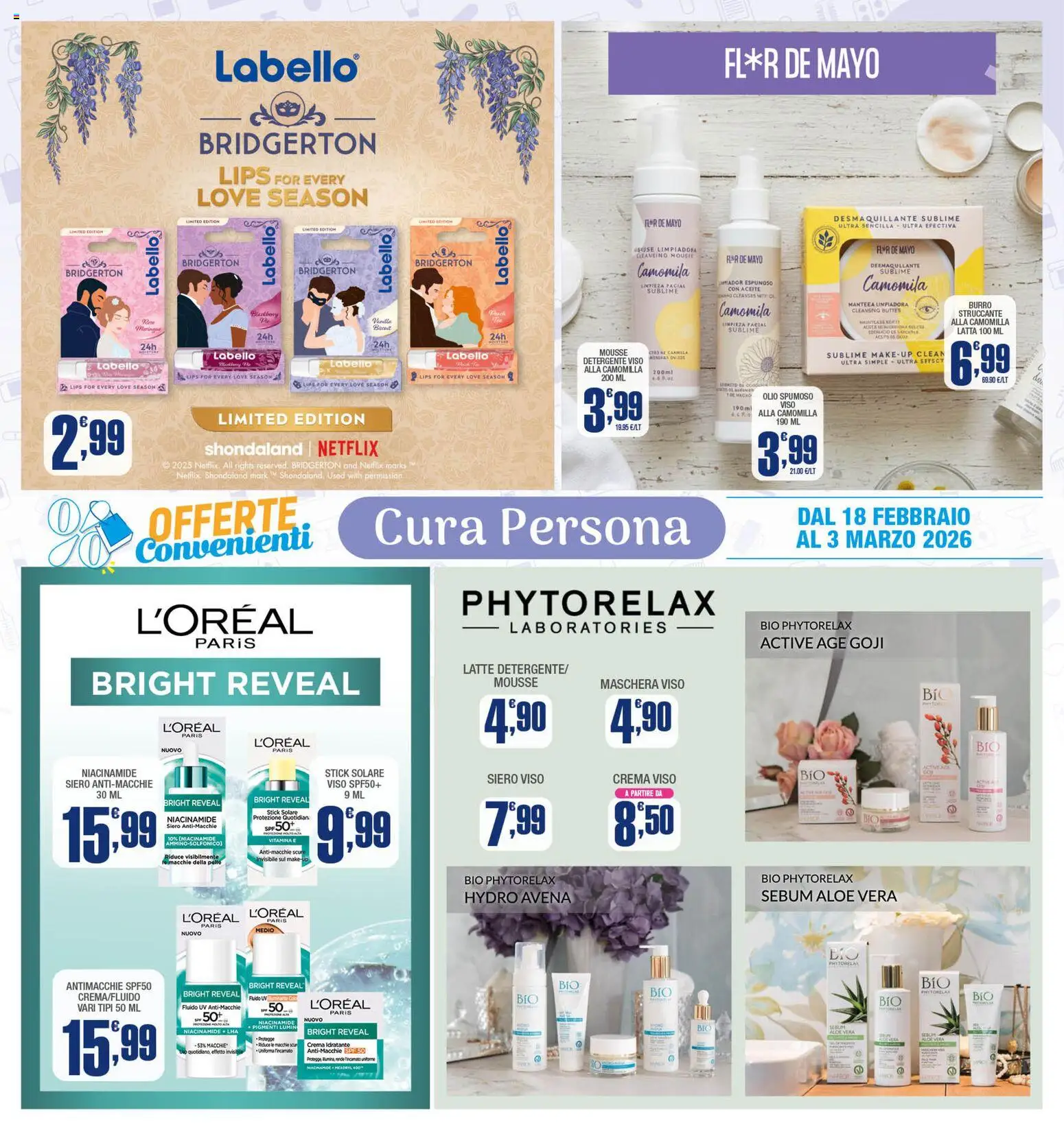 Volantino Splendidi e Splendenti del 18.02.2026 | Pagina: 6 | Prodotti: Struccante, Maschera viso, Olio, Aloe vera