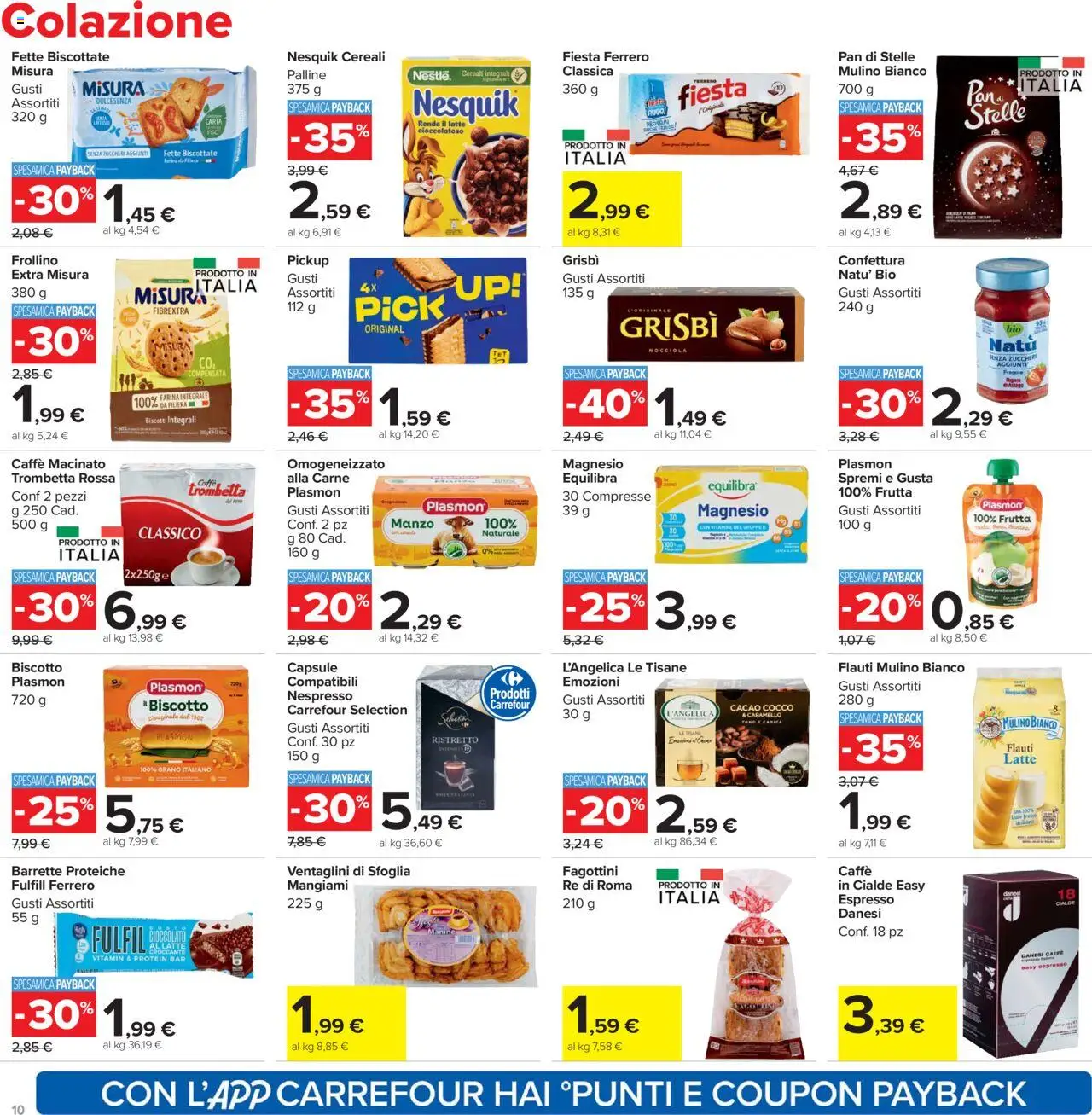 Volantino Carrefour del 20.10.2025 | Pagina: 10 | Prodotti: Frutta, Latte, Farina, Fette biscottate