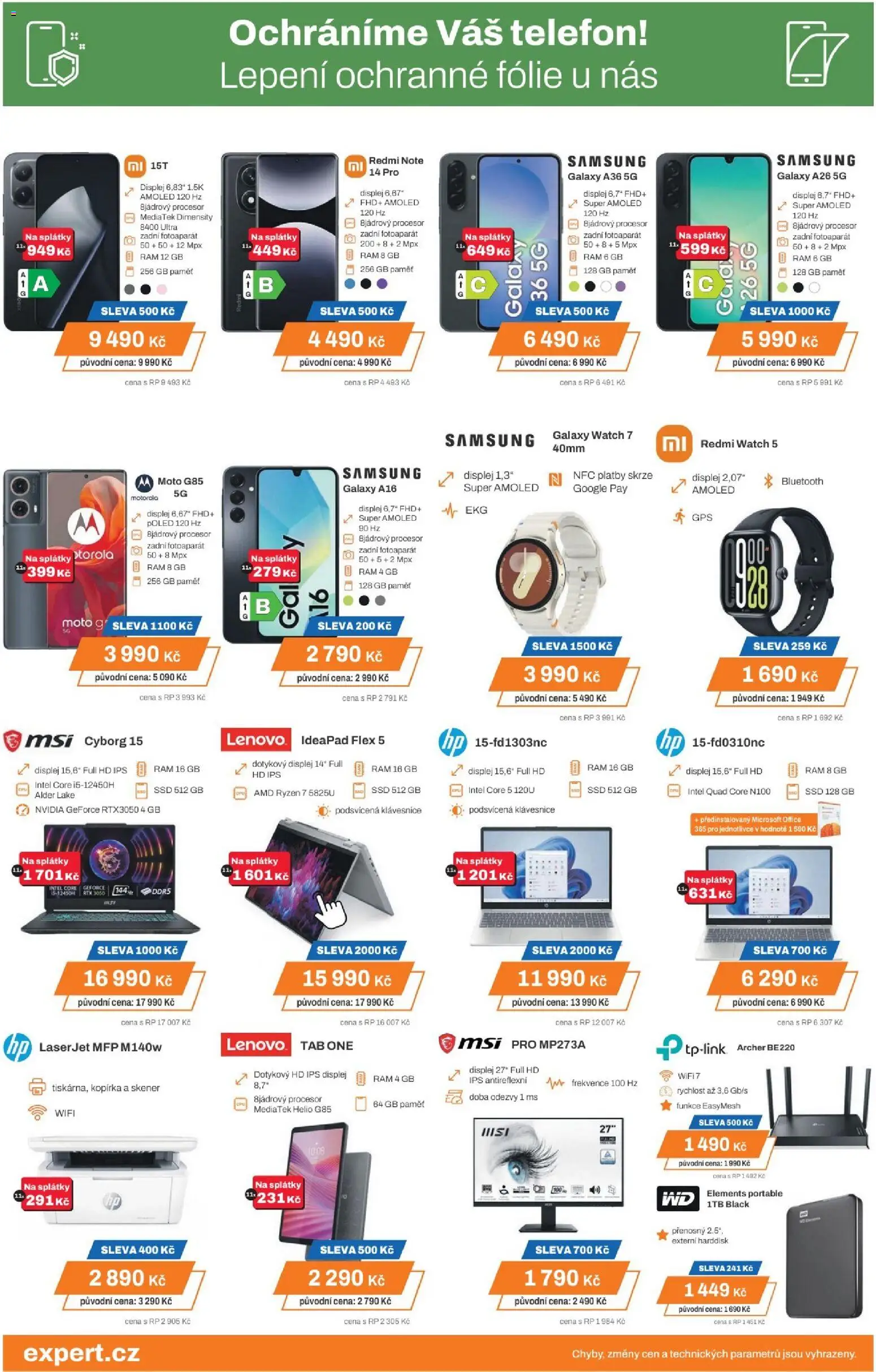 Expert elektro leták od 25.12.2025 | Strana: 2 | Produkty: Fólie, Telefon, Samsung, Skener