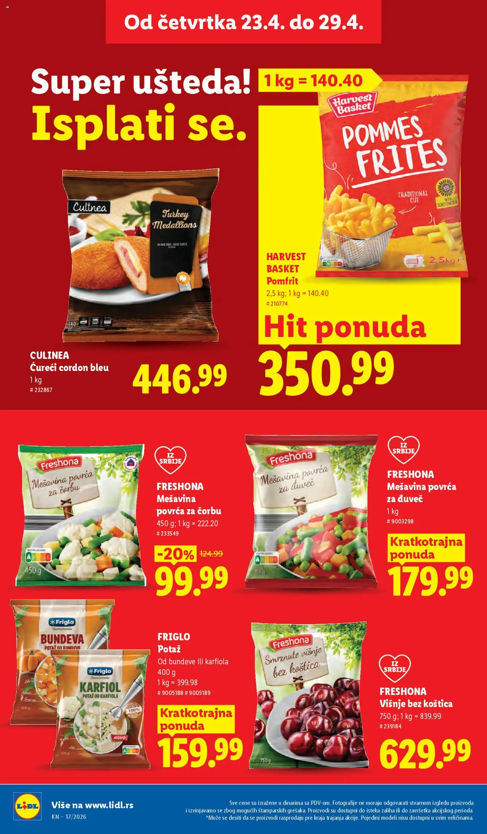 Lidl katalog - važi od 23.04.2026 | Strana: 26 | Proizvode: Karfiol, Pomfrit, Bundeva