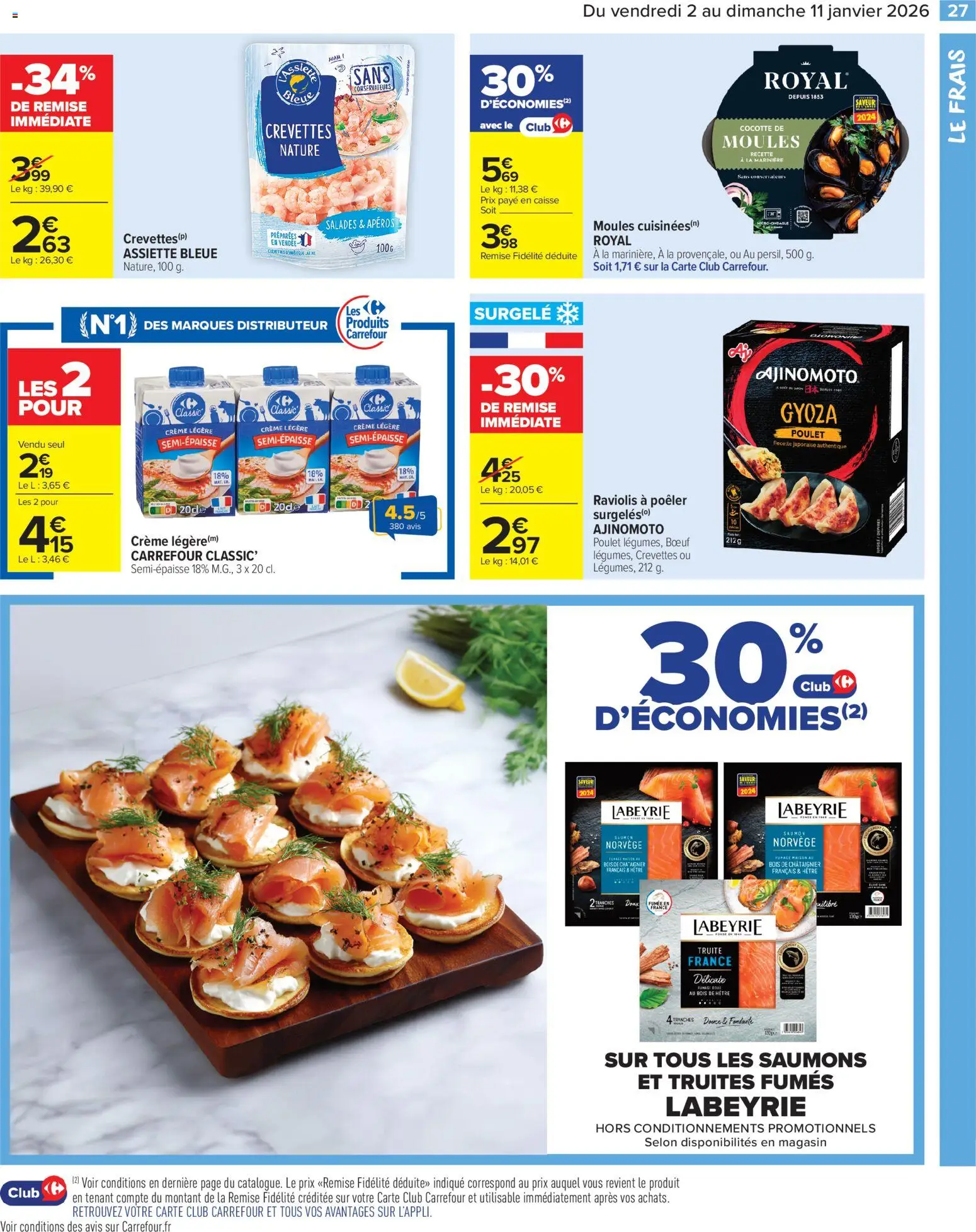 {H1} | Page: 29 | Produits: Marinière, Crevettes, Raviolis, Saumon
